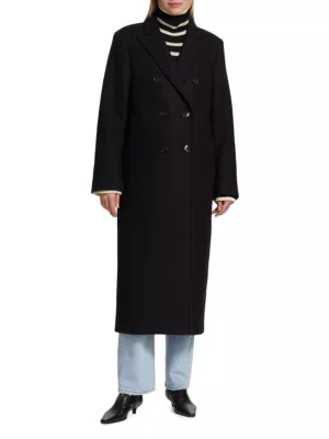 Shop Toteme Tailored Double-Breasted Wool Coat | Saks Fifth Avenue