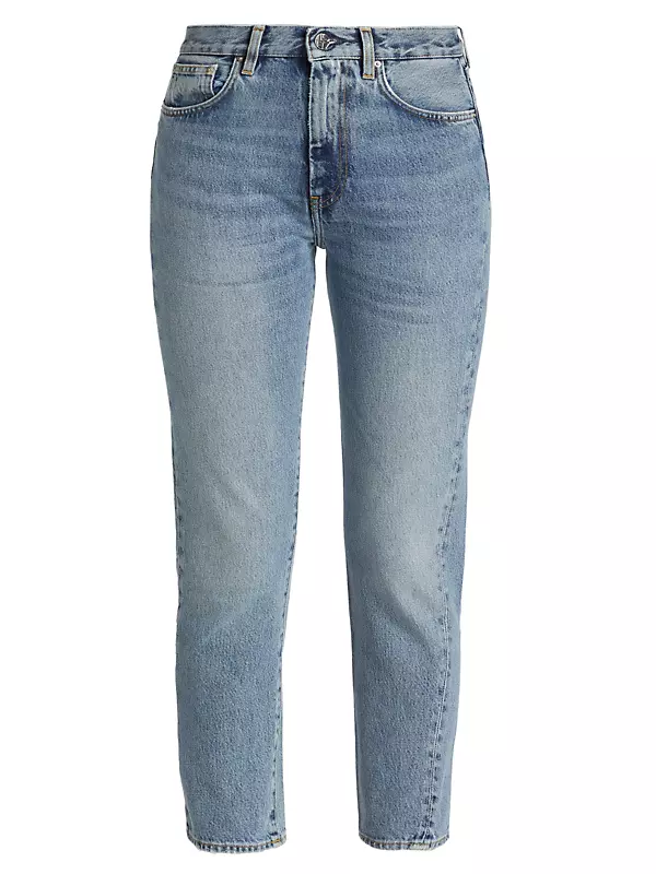 Shop Toteme Twisted-Seam Mid-Rise Slim Ankle Jeans | Saks Fifth Avenue
