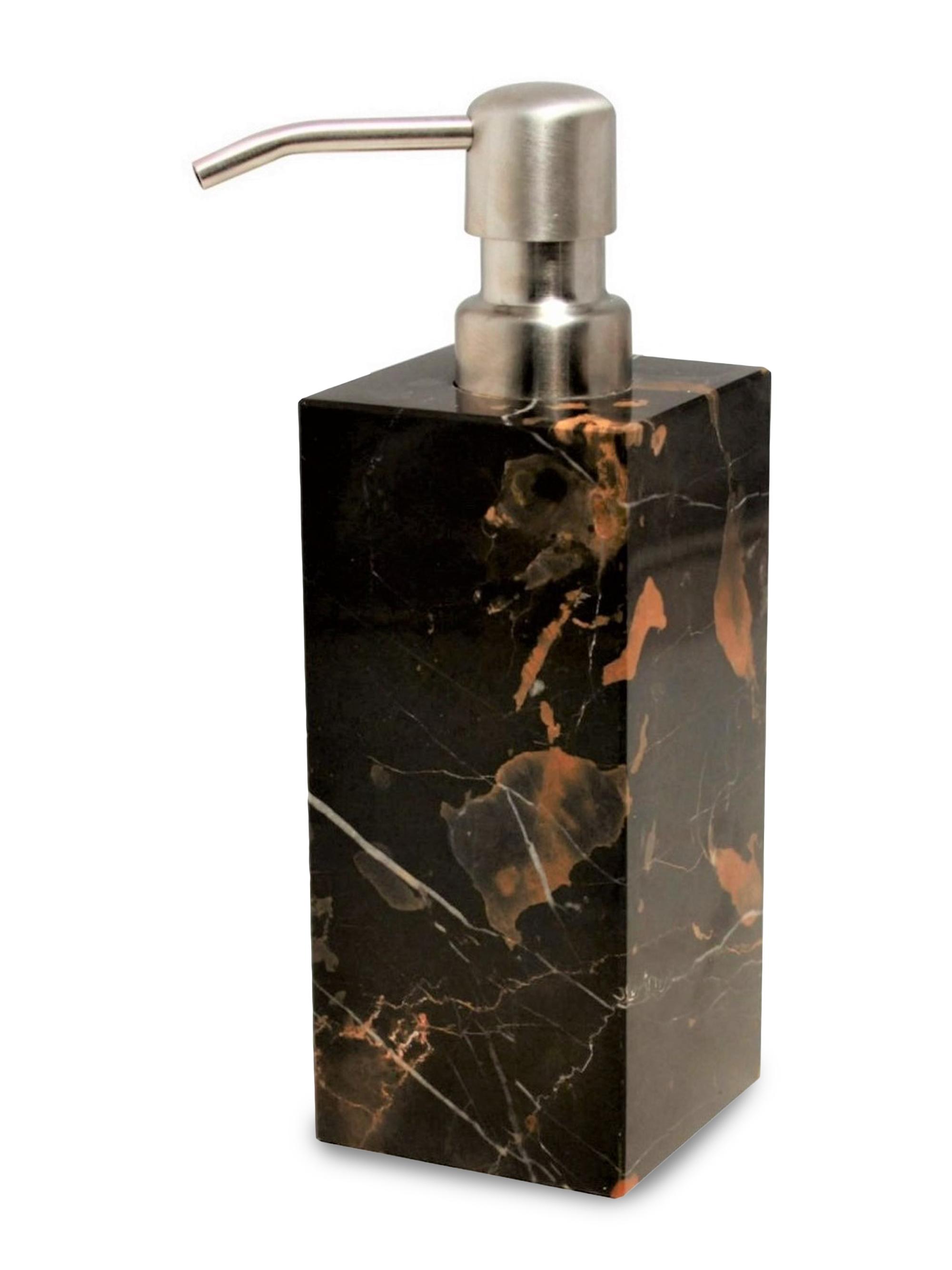 Marble Crafter Myrtus Marble Polished Square Soap Dispenser - Black