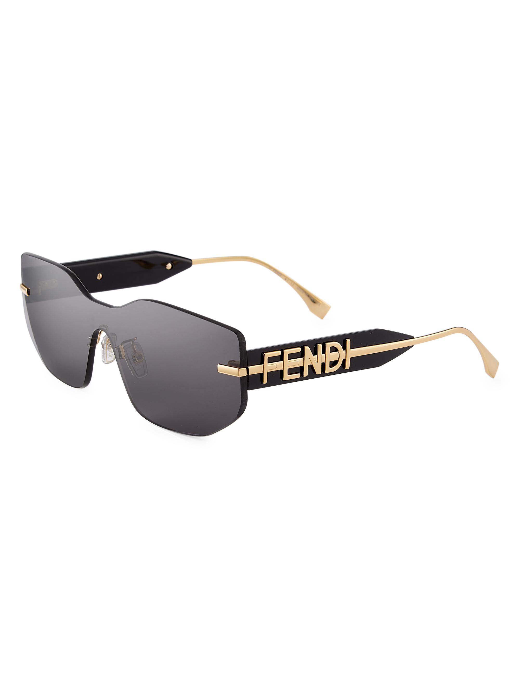 Fendi フェンディ　サングラス FFファミリー Shield ストライプ 0400017316674_SHINYENDURAGOLD_