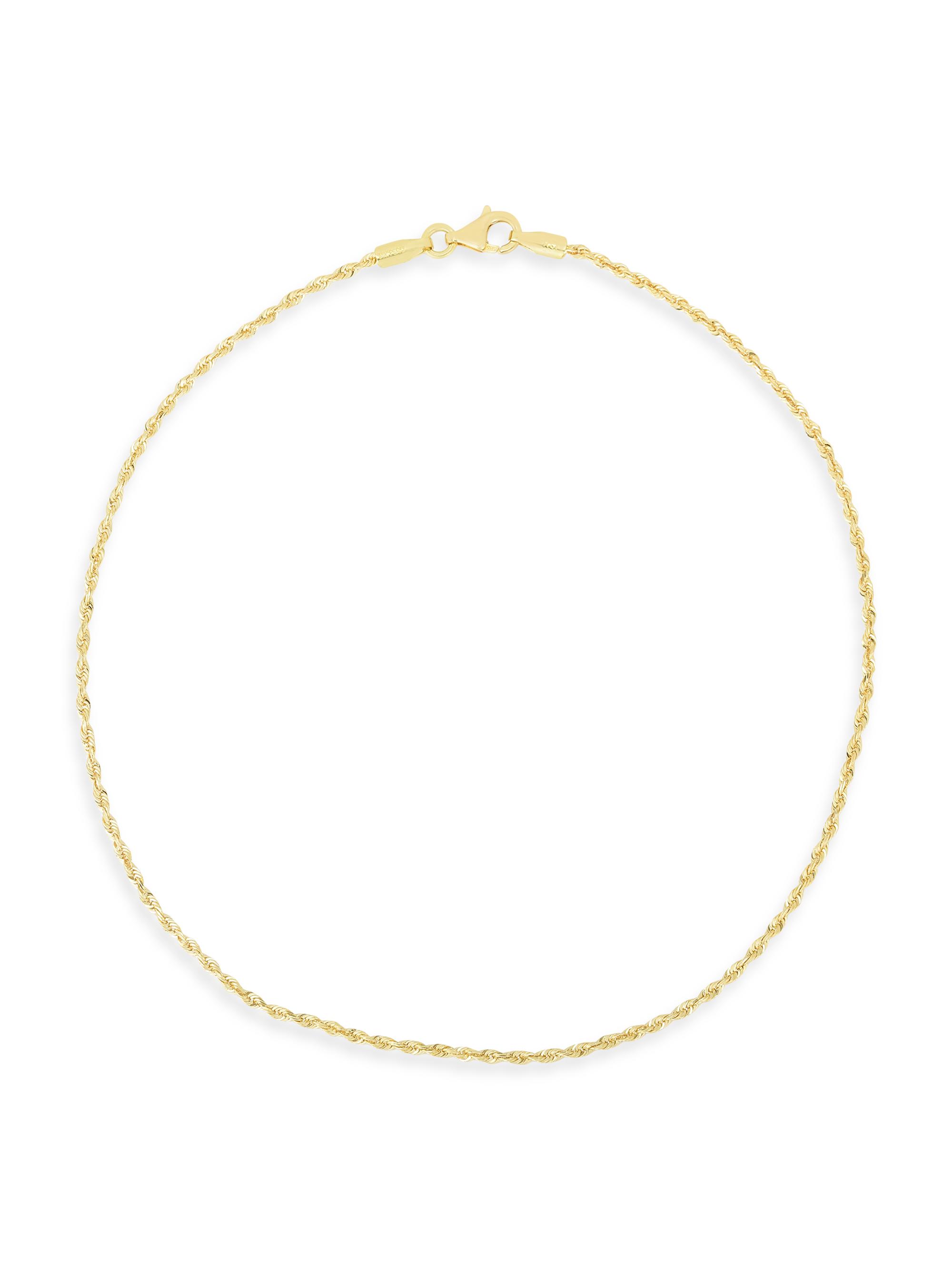 Saks Fifth Avenue Collection Women's 14K Yellow Gold Rope-Chain Anklet - Yellow Gold