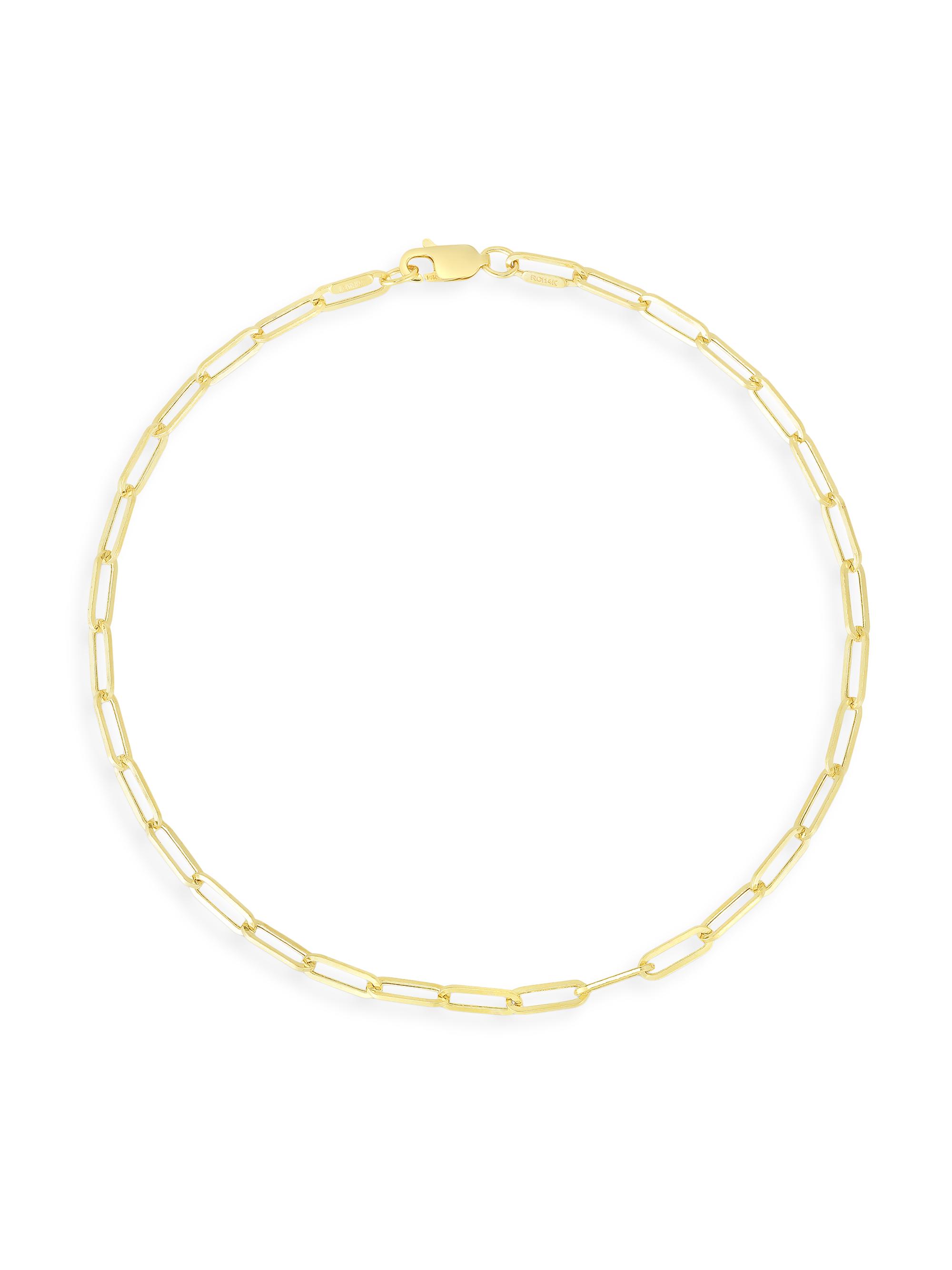 Saks Fifth Avenue Collection Women's 14K Yellow Gold Paper Clip Chain Anklet - Yellow Gold