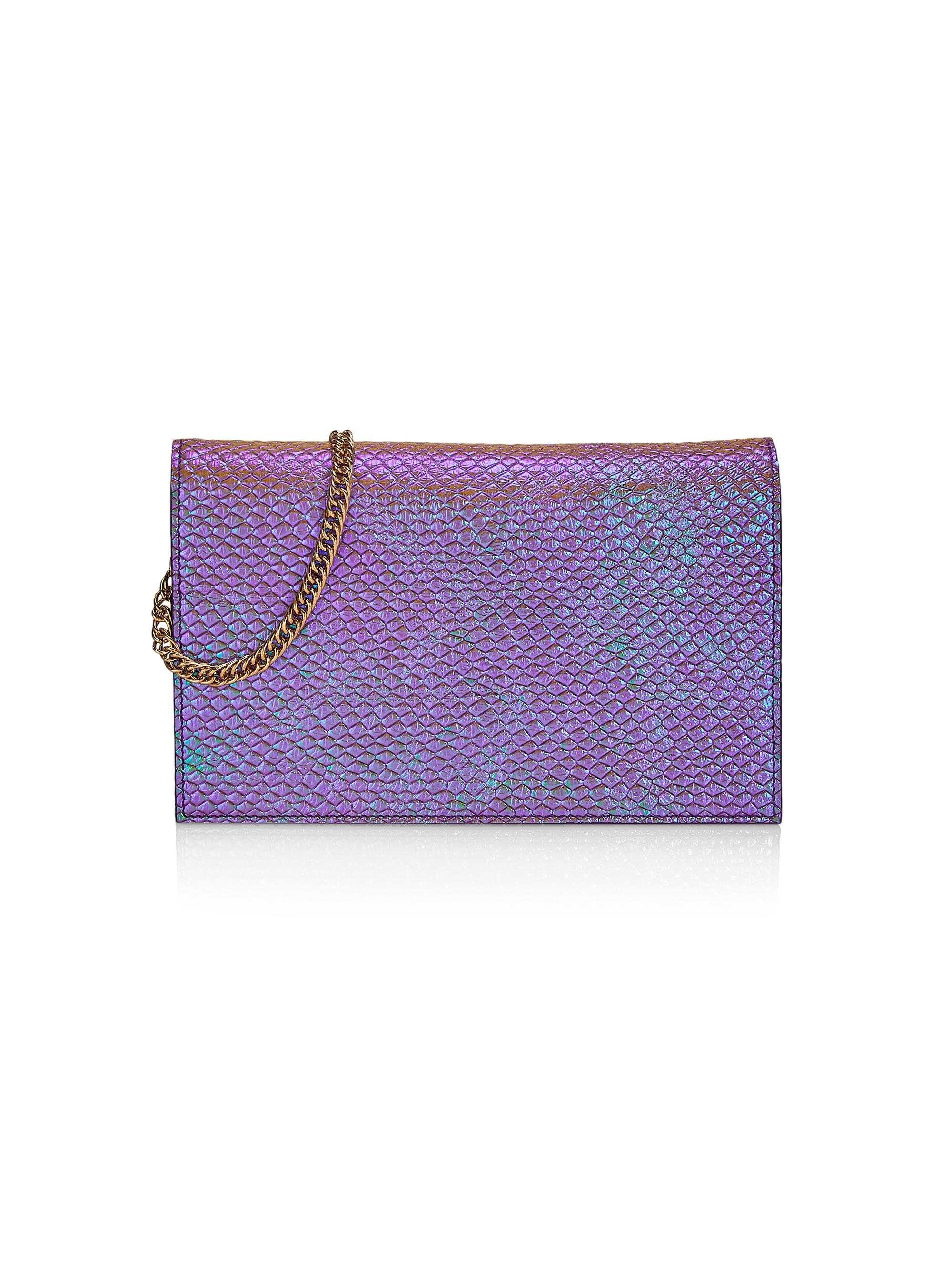 Chiara Boni Women's Elena Iridescent Leather Clutch - Iridescent