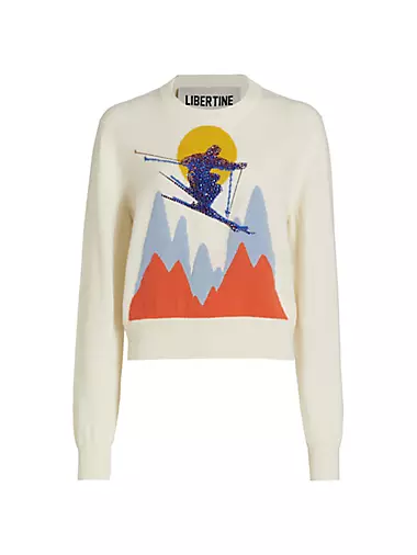 Bead-Embellished Skier Sweater