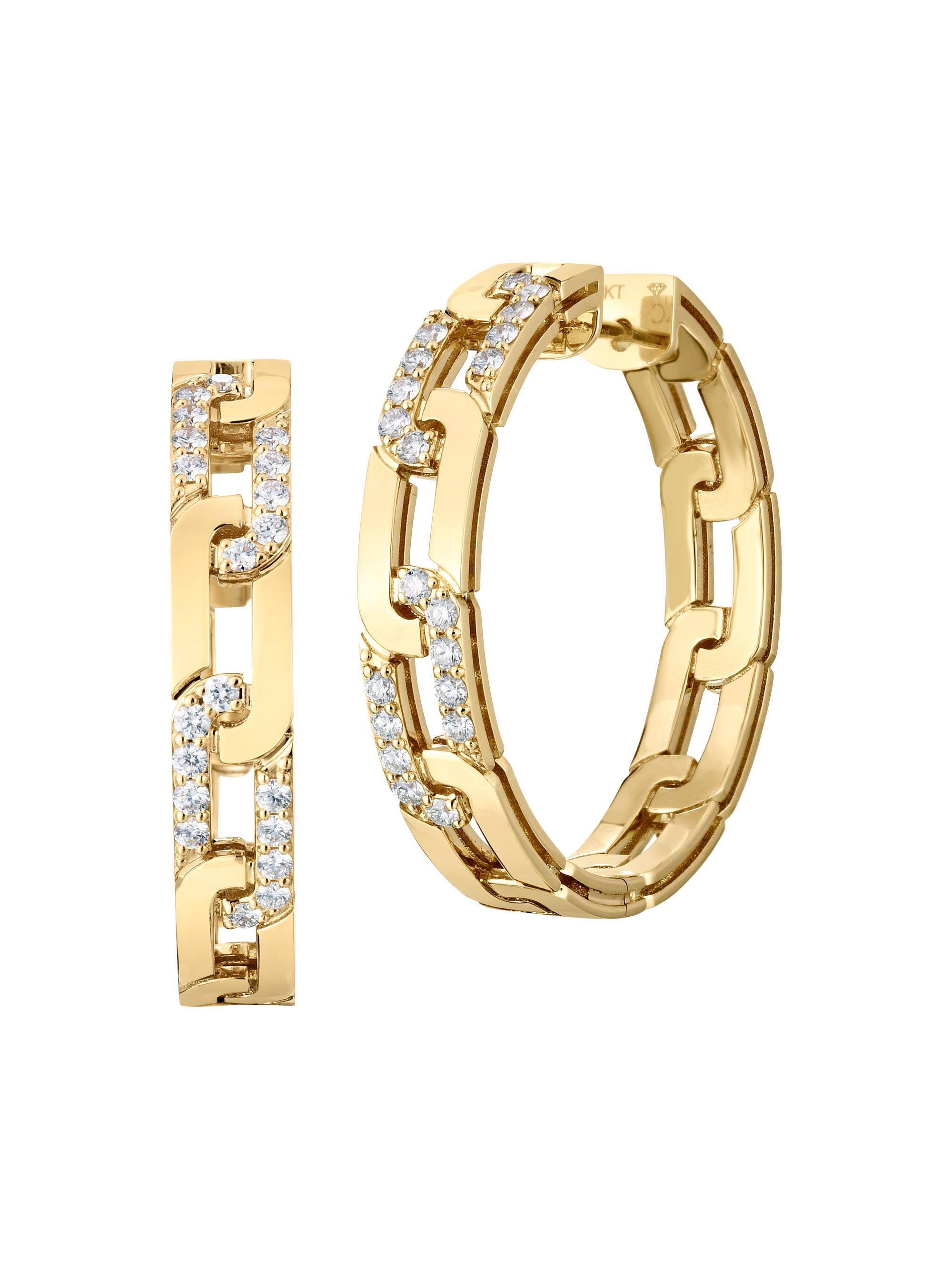 Roberto Coin Women's Navarra 18K Gold & Diamond Hoop Earrings - Yellow Gold