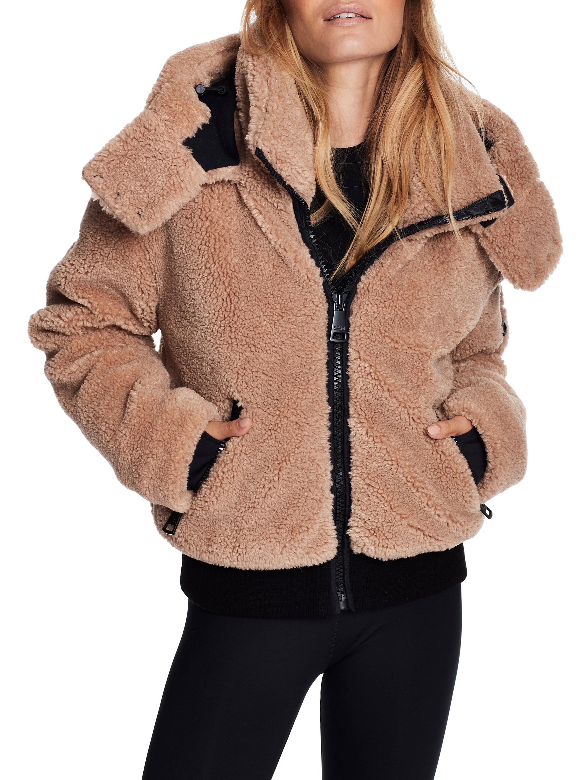 SAM. Women's Nala Hooded Sherpa Jacket - Camel