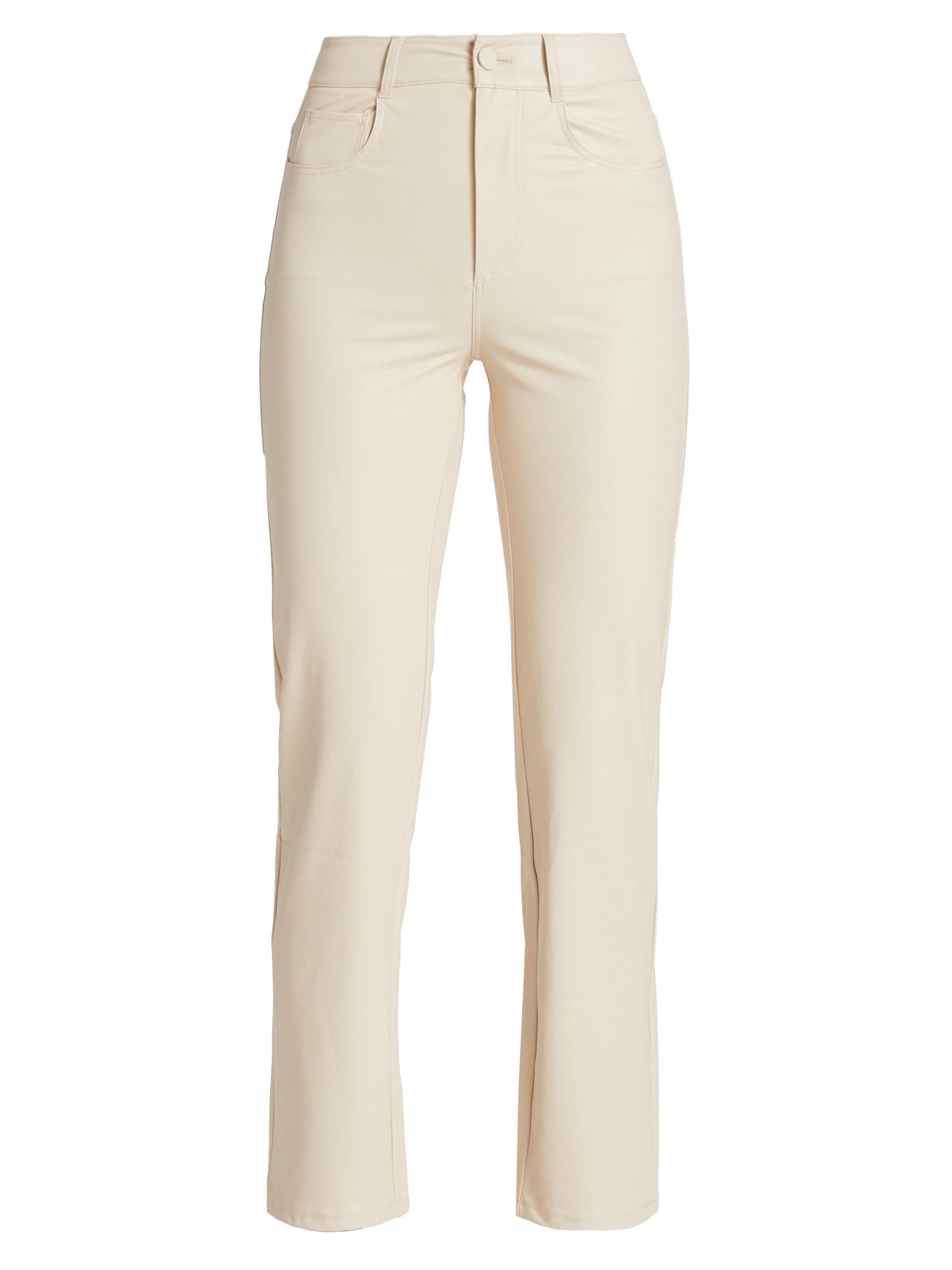 Paige Women's Stella Faux Leather Slim-Fit Pants - Ecru