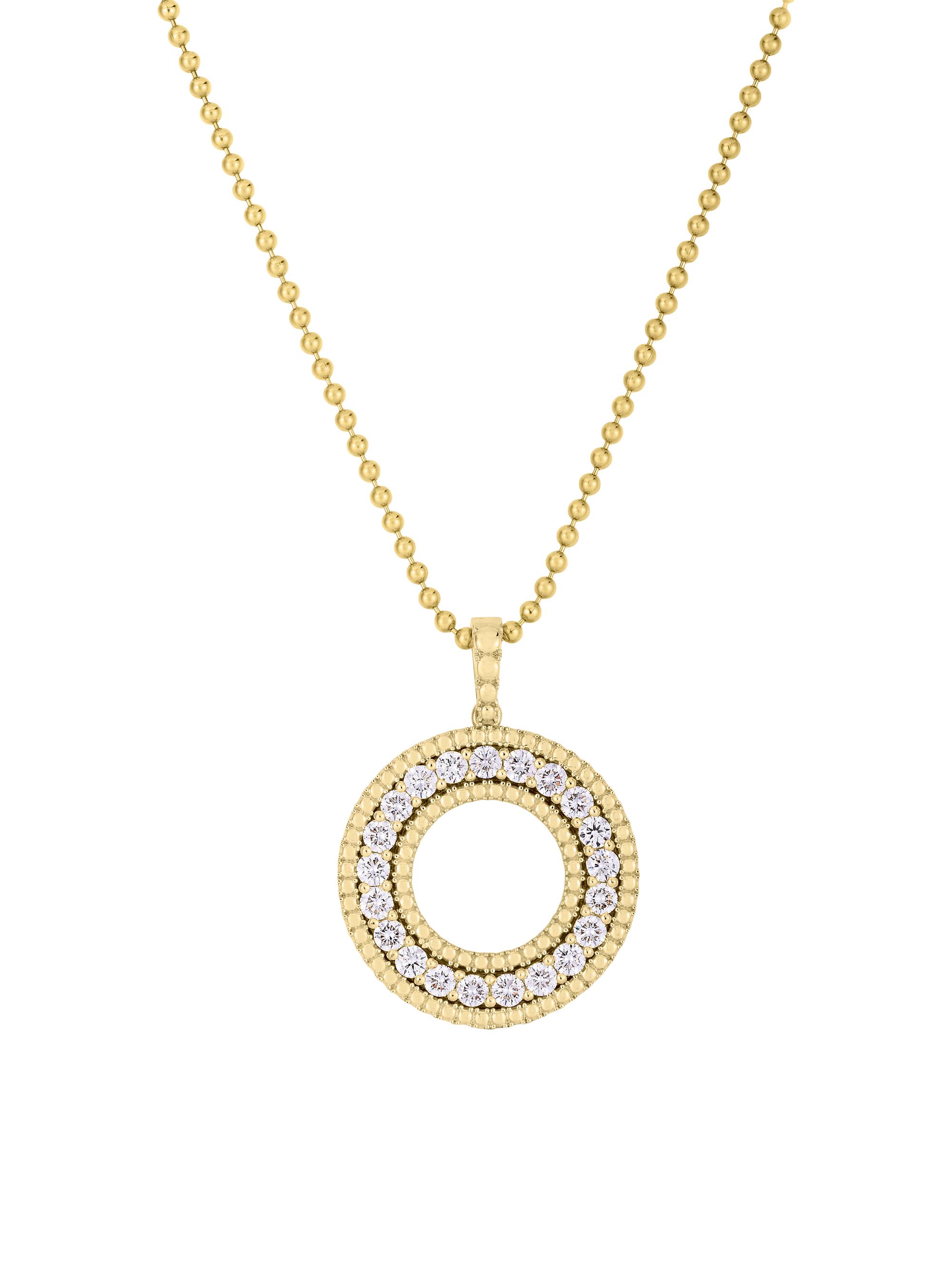 Roberto Coin Women's Siena 18K Gold & Diamond Open Circle  Pendant Necklace - Yellow Gold