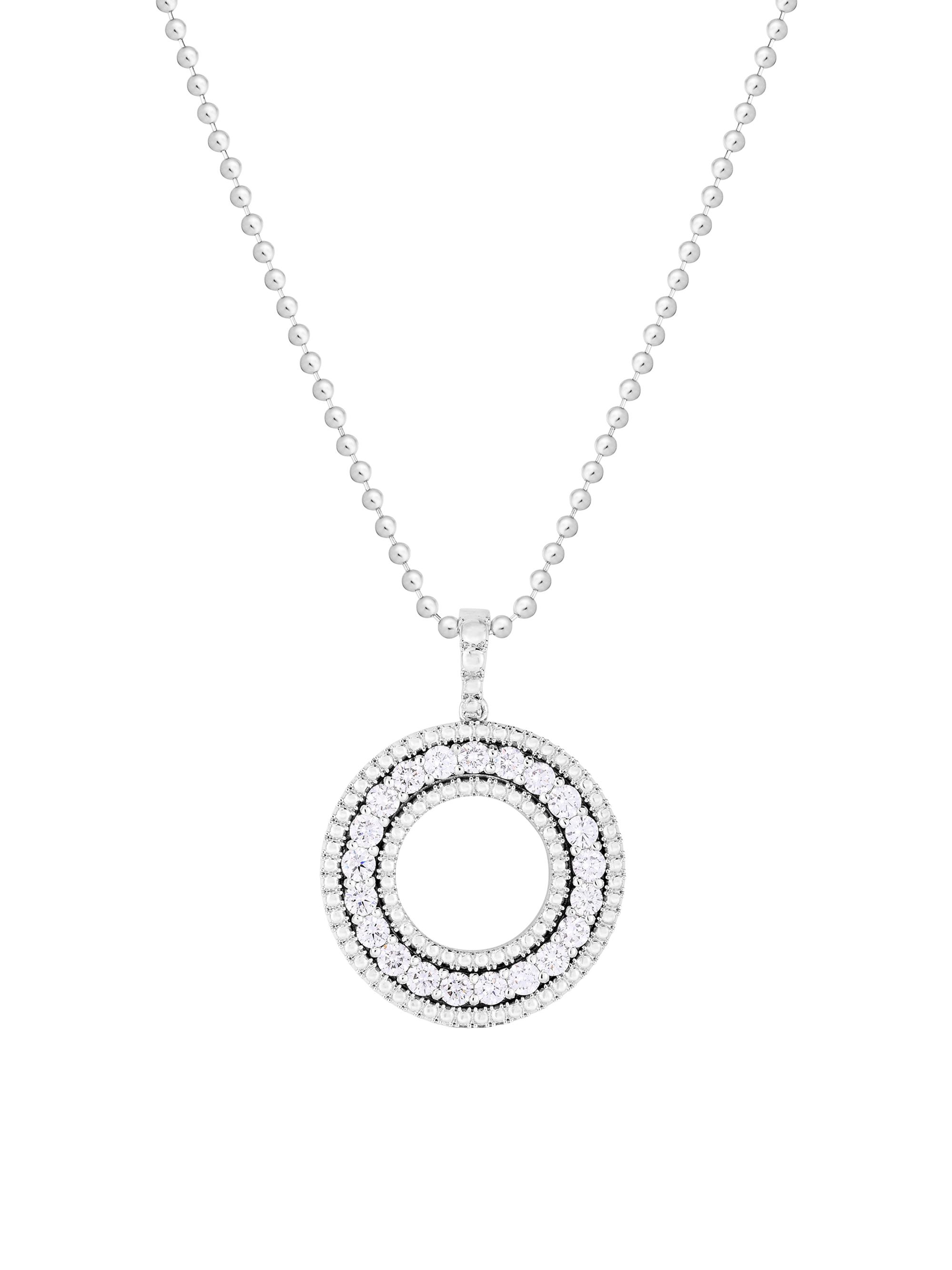 Roberto Coin Women's Siena 18K White Gold & 0.48 TCW Diamond Open Circle  Pendant Necklace - White