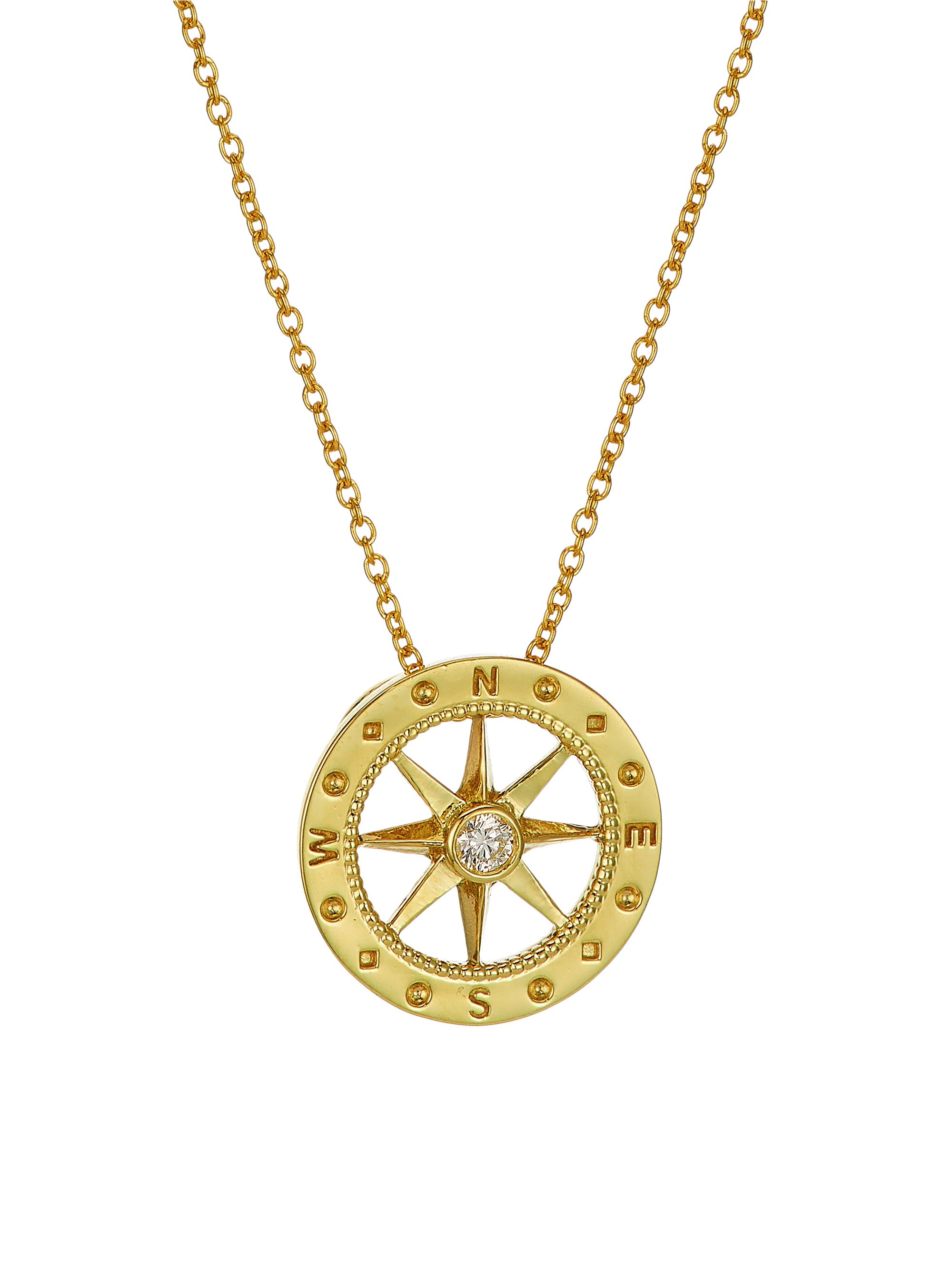 Roberto Coin Women's Tiny Treasures 18K Yellow Gold & 0.3 TCW Diamond Compass Pendant Necklace - Yellow Gold