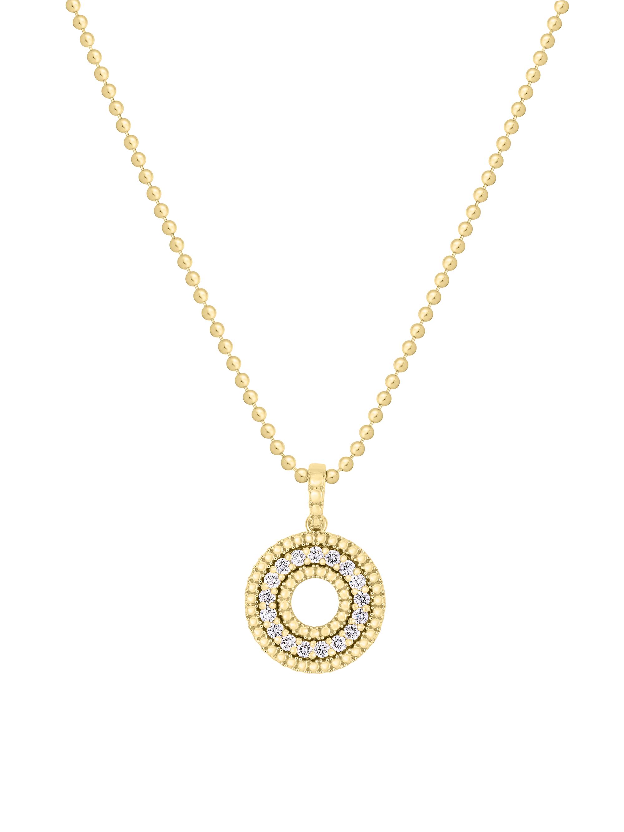 Roberto Coin Women's Siena 18K Gold & Diamond Open Circle Pendant Necklace - Yellow Gold
