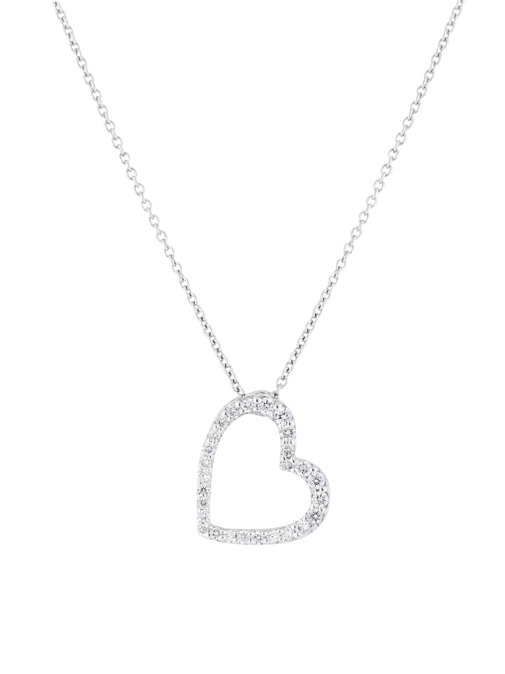 Roberto Coin Women's Tiny Treasures 18K White Gold & Diamond Heart Necklace - White Gold
