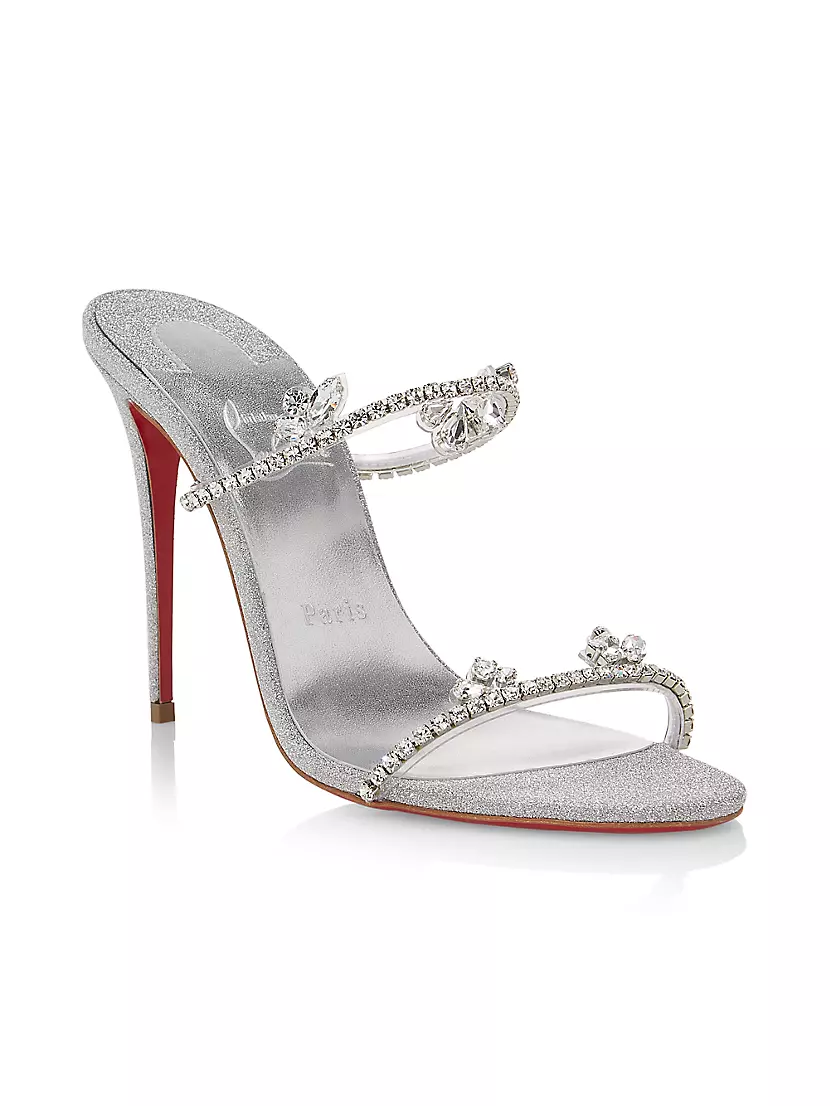 Christian Louboutin Just Queen 100mm PVC Micro 3D Red Sole Sandals