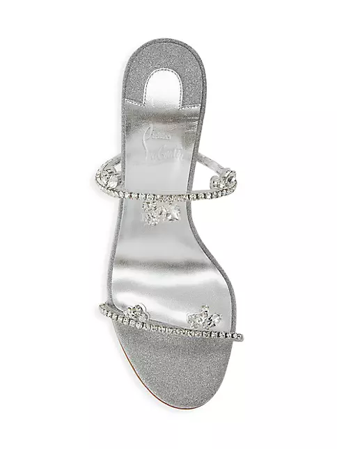 Christian Louboutin Just Queen Crystal Red Sole Mule Sandals in