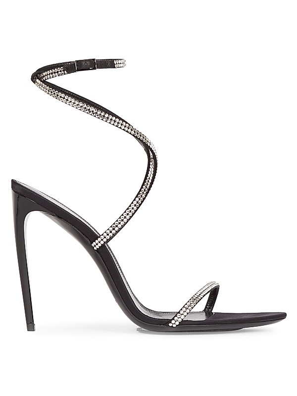Shop Saint Laurent Gippy 110 Crystal-Embellished Silk Shop Saint Laurent Gippy 110 Crystal-Embellished Silk