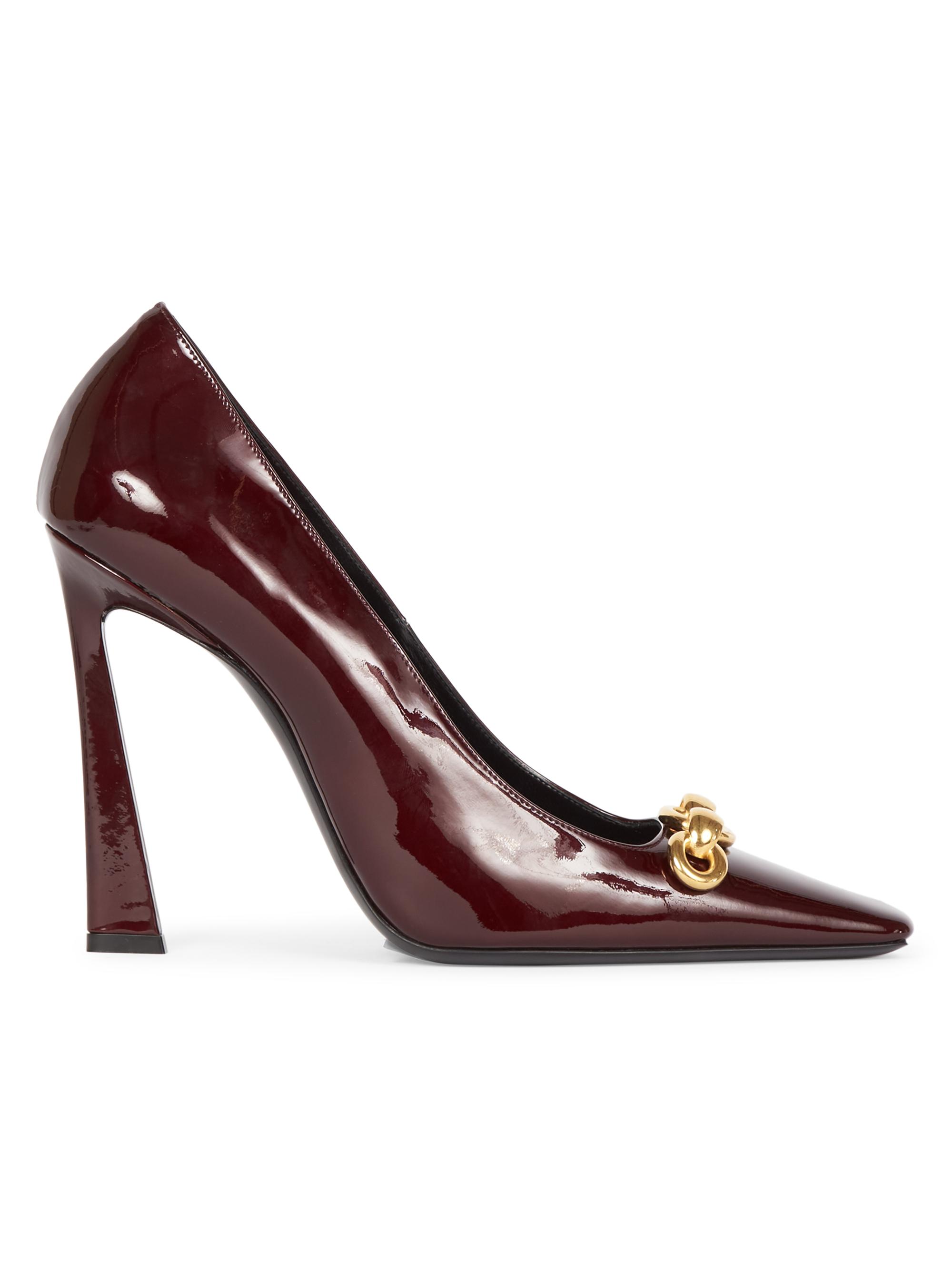 Saint Laurent Women's Severine 110 T. Patent Leather Pumps - Deep Bordeaux