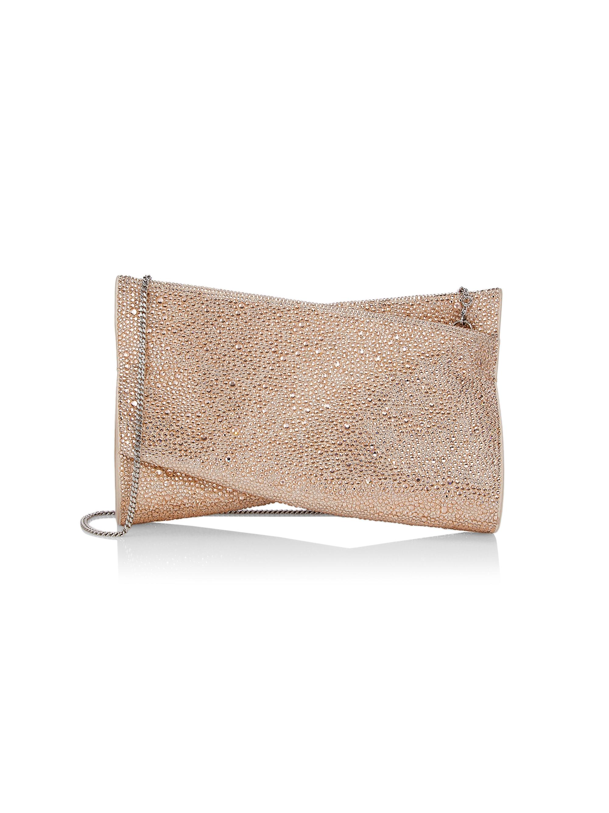 Christian Louboutin Women's Loubitwist Suede & Crystal Clutch - Leche