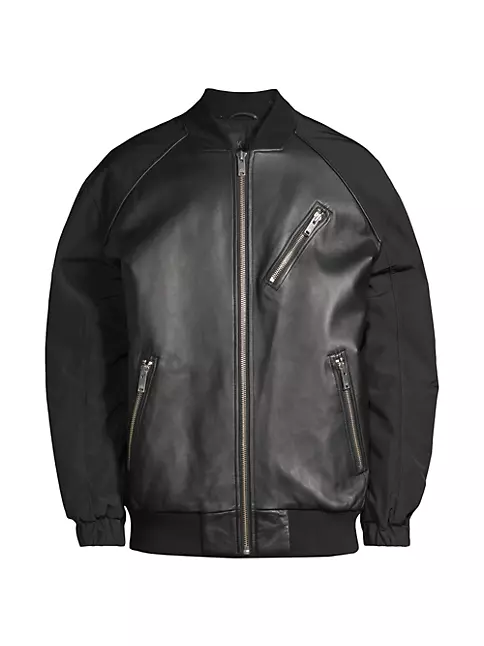 GUCCI LEATHER BOMBER LEATHER JACKET *RARE* BLACK SIZE 50
