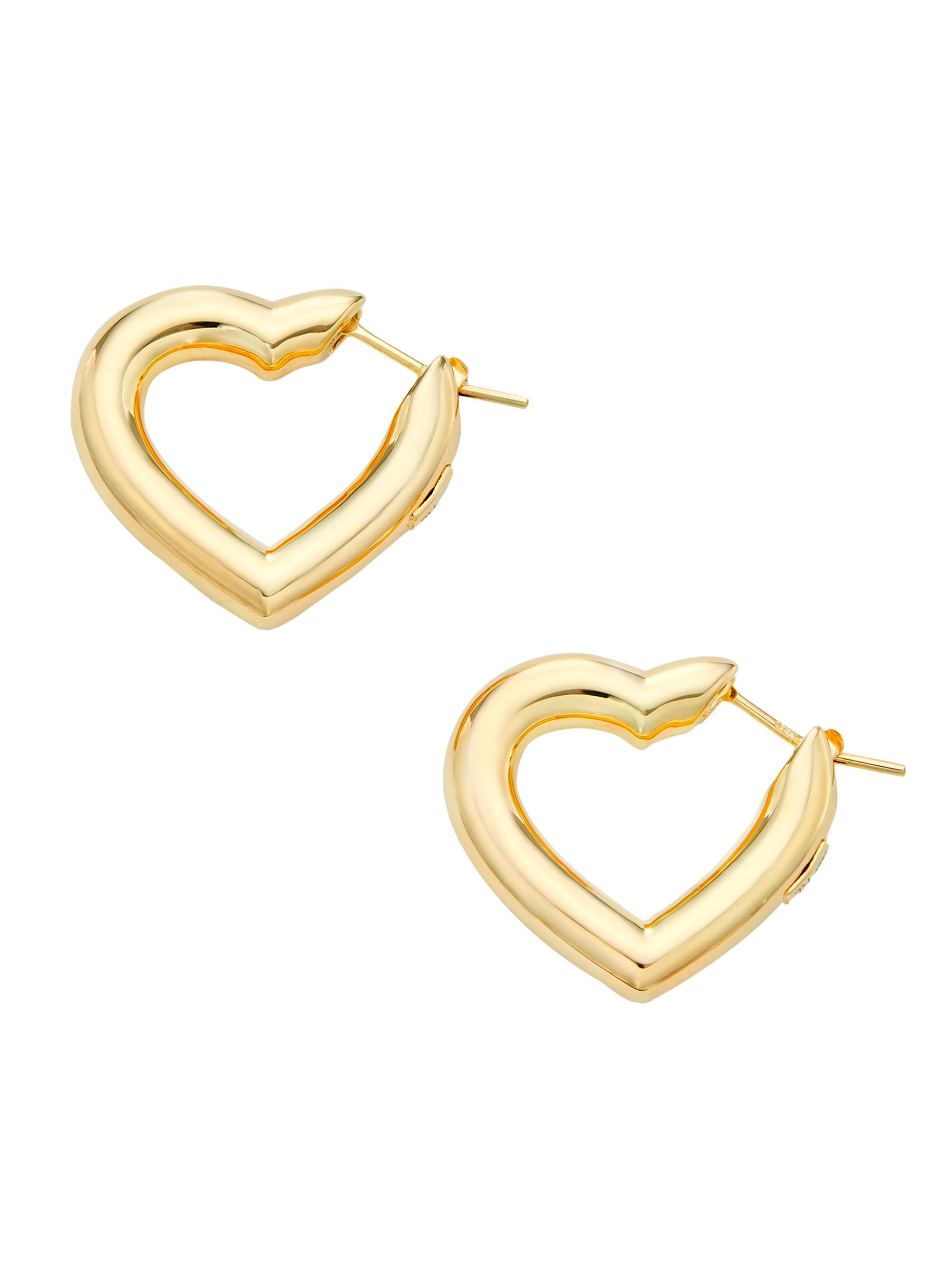 Saks Fifth Avenue Collection Women's 14K Yellow Gold Heart Hoop Earrings - Gold