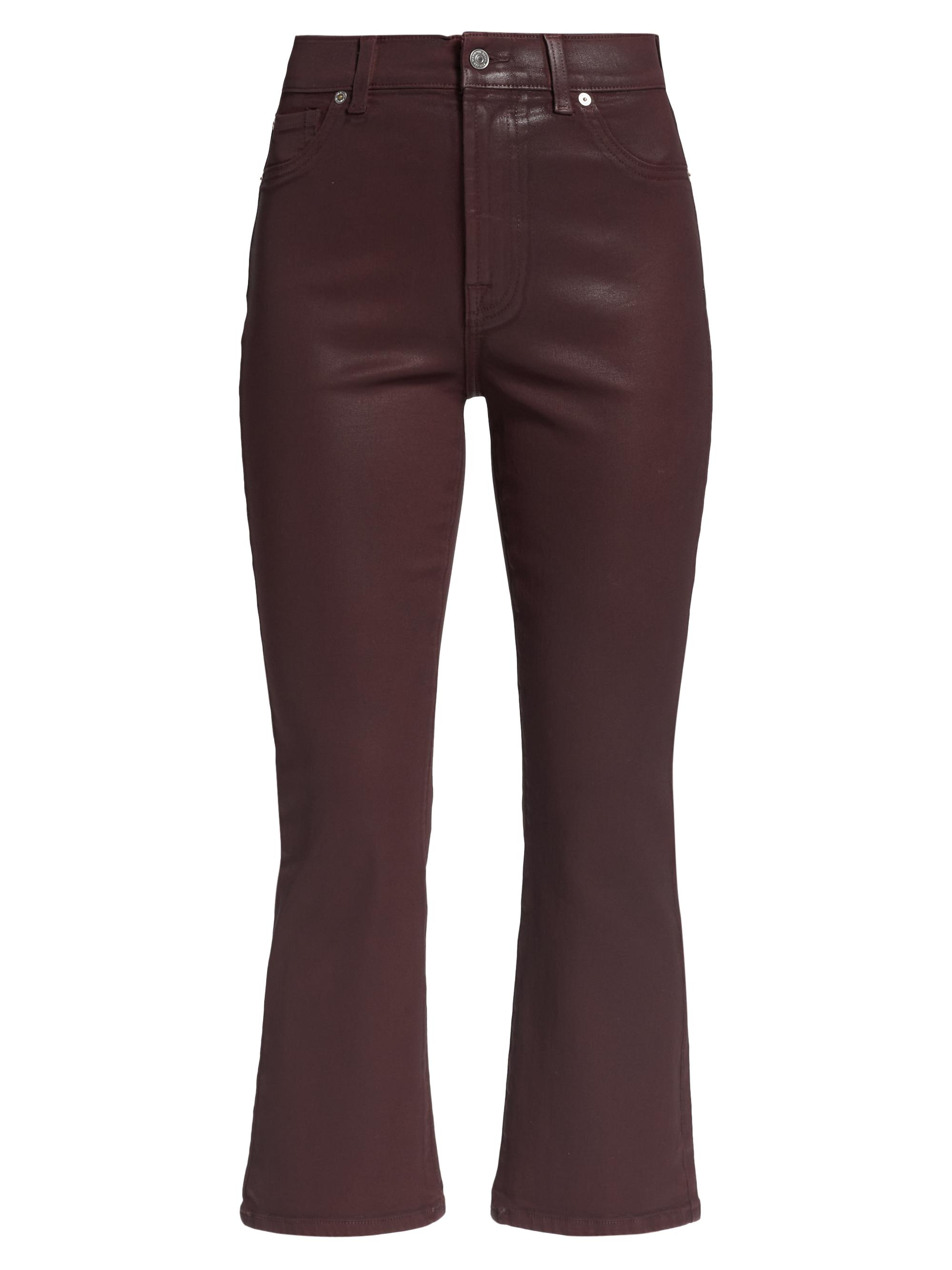 7 For All Mankind Women's High-Waisted Coated Slim Kick Jeans - Coated Ruby Rust