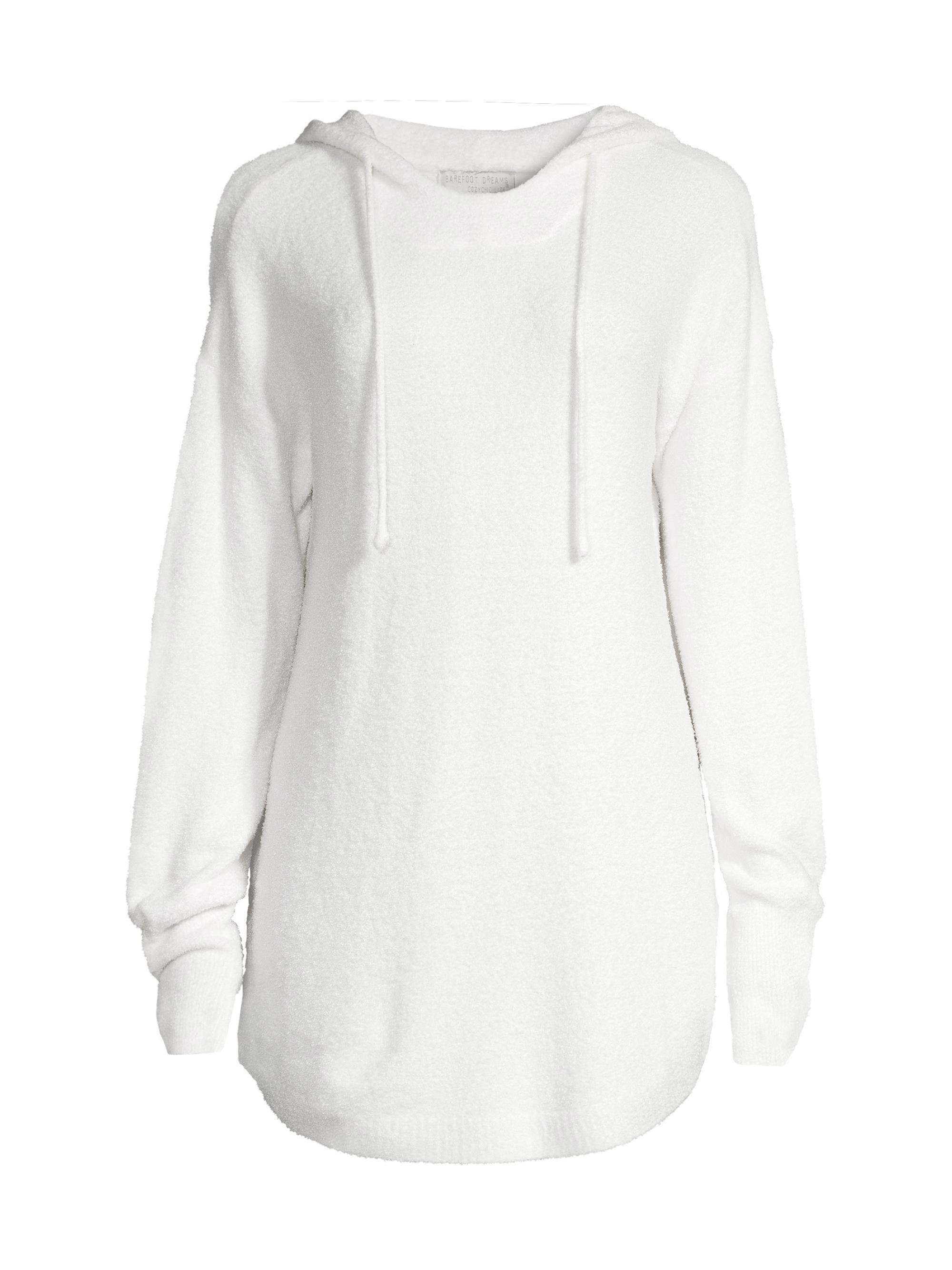 Barefoot Dreams Women's CozyChic Ultra Lite Shirttail Hooded Pullover - Pearl