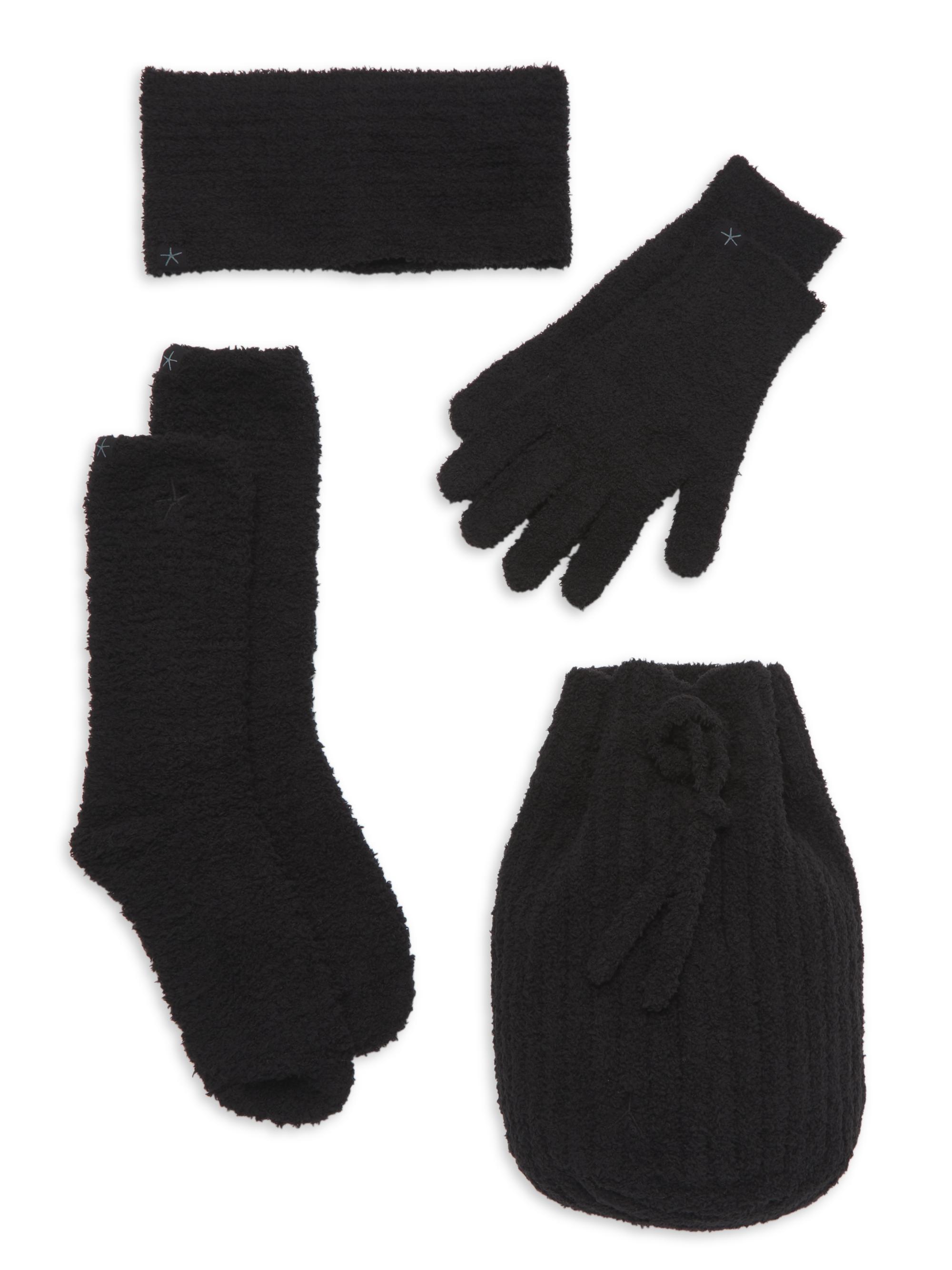 Barefoot Dreams Women's CozyChic 4-Piece Winter Accessory Set - Black