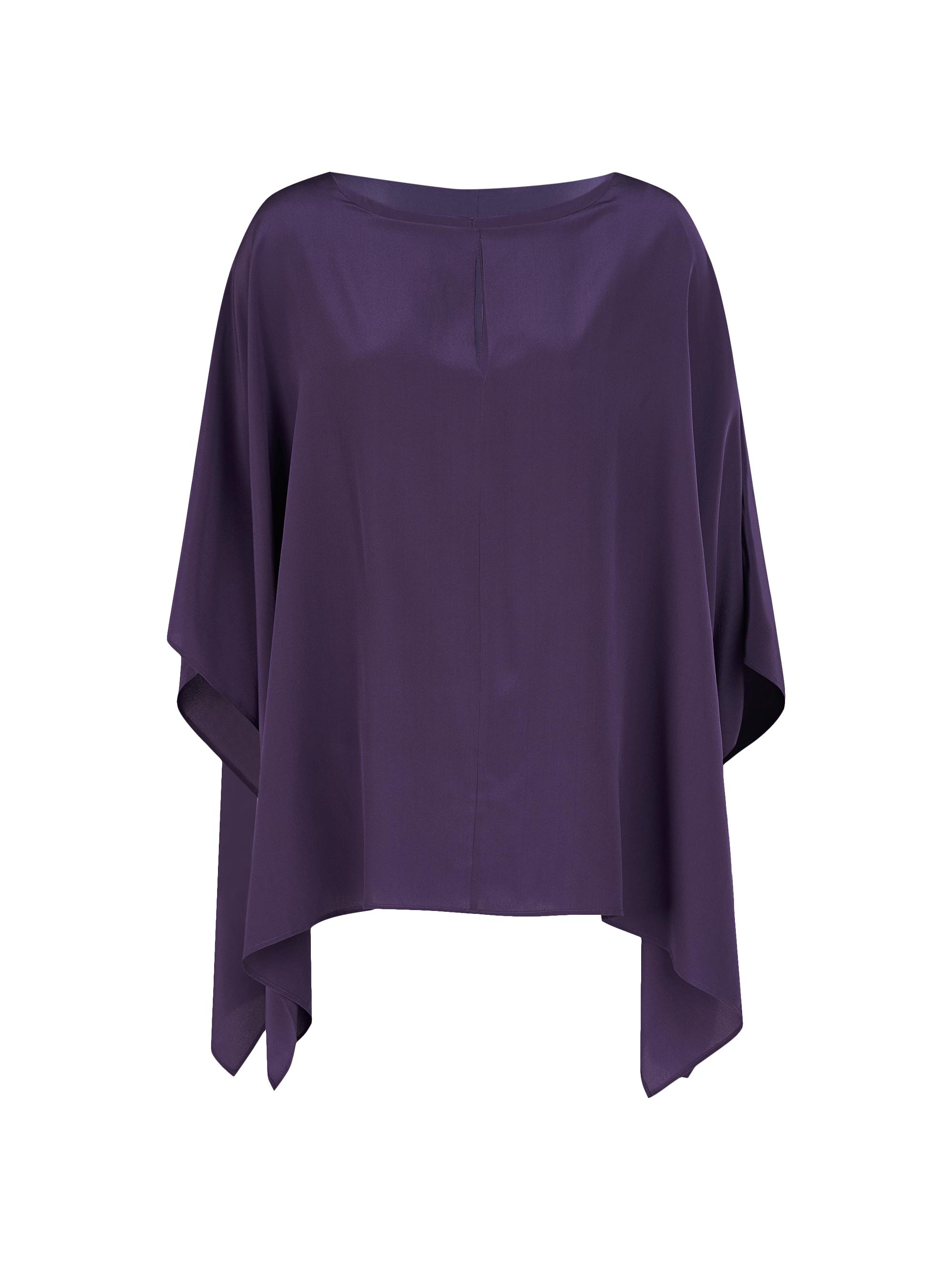 Halston Women's Wendy Crepe De Chine Caftan Blouse - Eggplant