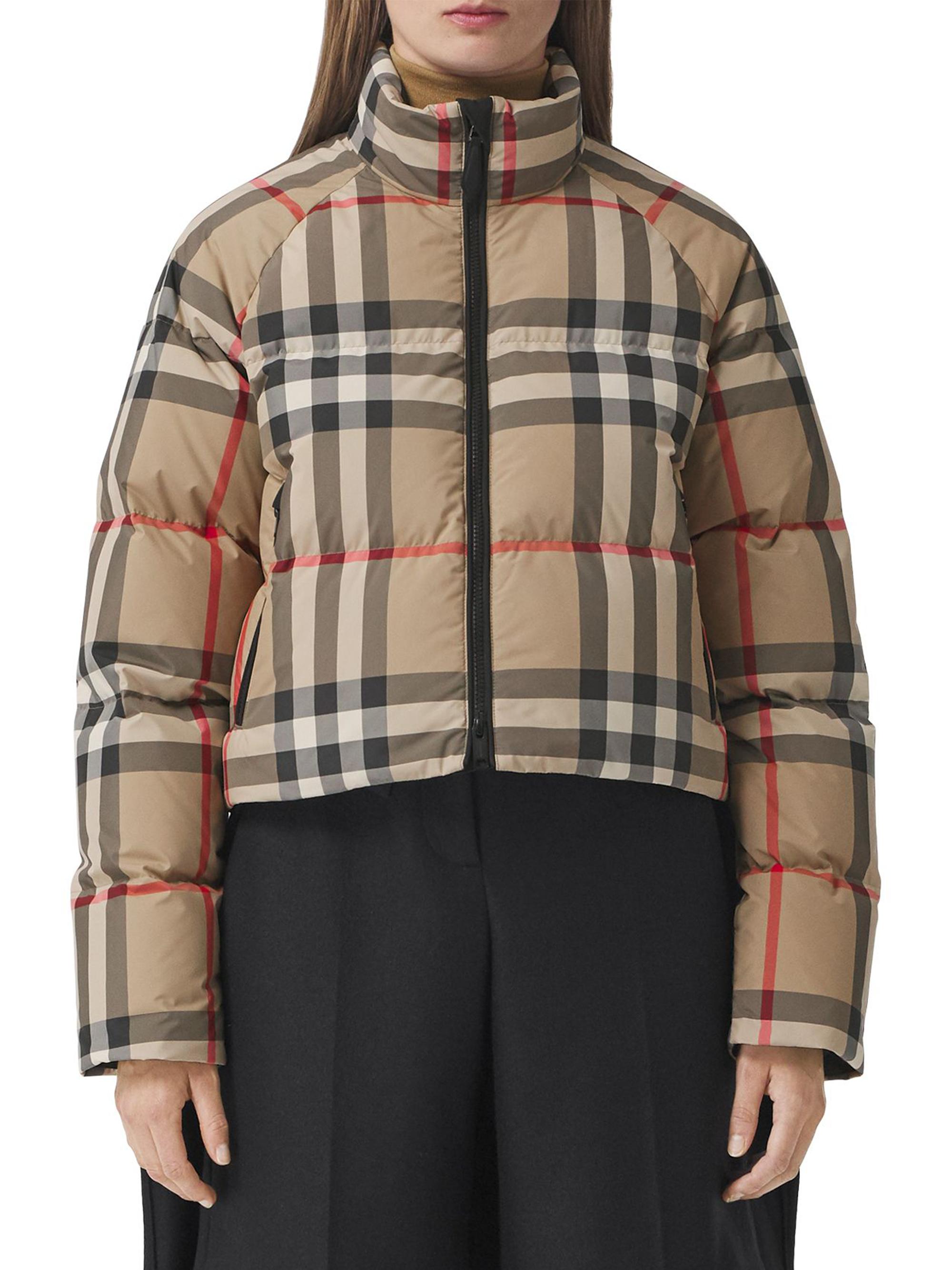 Burberry Zip Up Hoodie With Check Hood Black Archive Beige