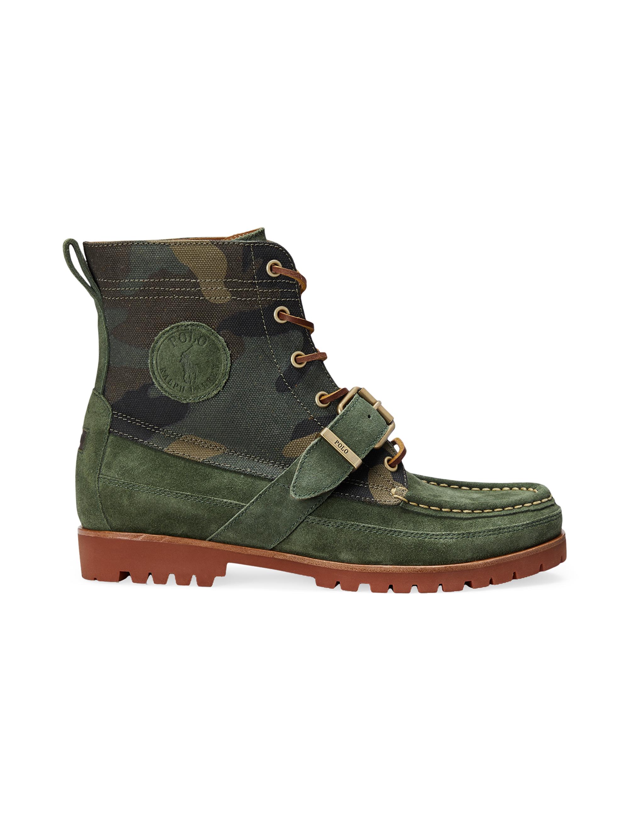 Polo Ralph Lauren Men's Ranger Suede & Camo Boots - Green