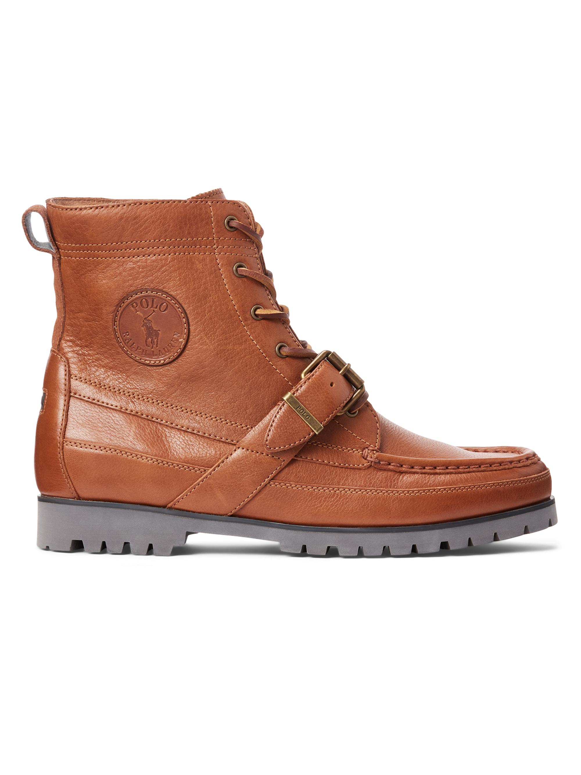 Polo Ralph Lauren Men's Ranger Tumbled Leather Boots - Cognac