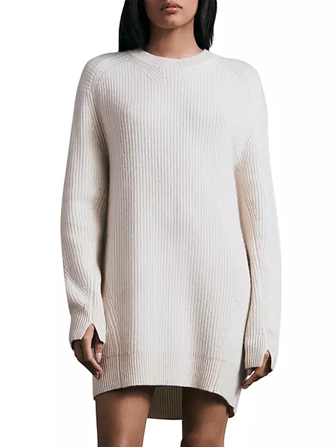 Shop rag & bone Pierce Rib-Knit Cashmere Sweater Dress | Saks