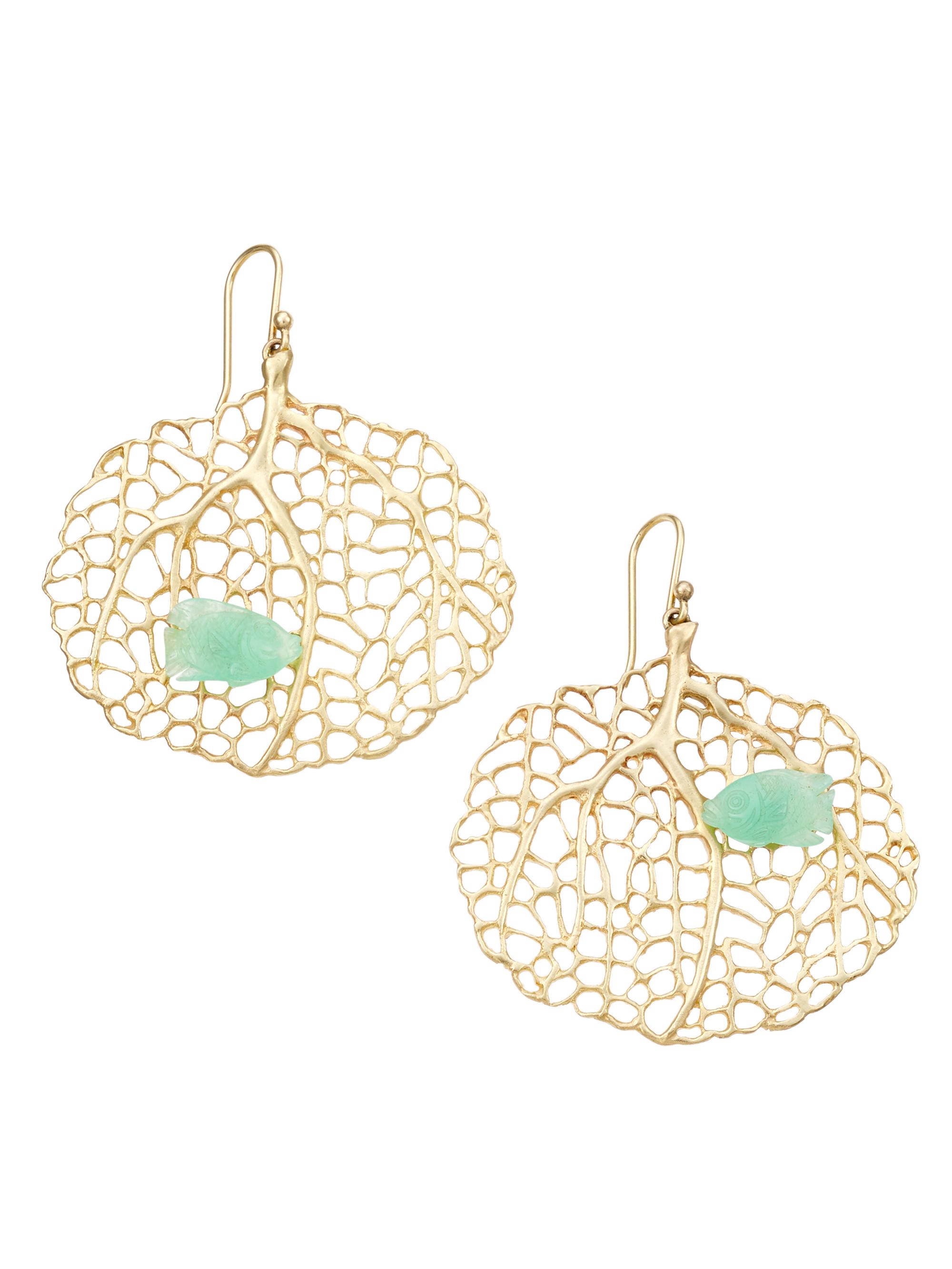 Annette Ferdinandsen Women's Tropical 14K Yellow Gold & Chrysoprase  Sea Fan Drop Earrings - Gold