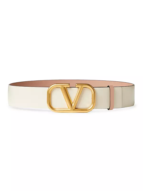 Shop Valentino Garavani Reversible VLogo Leather Belt
