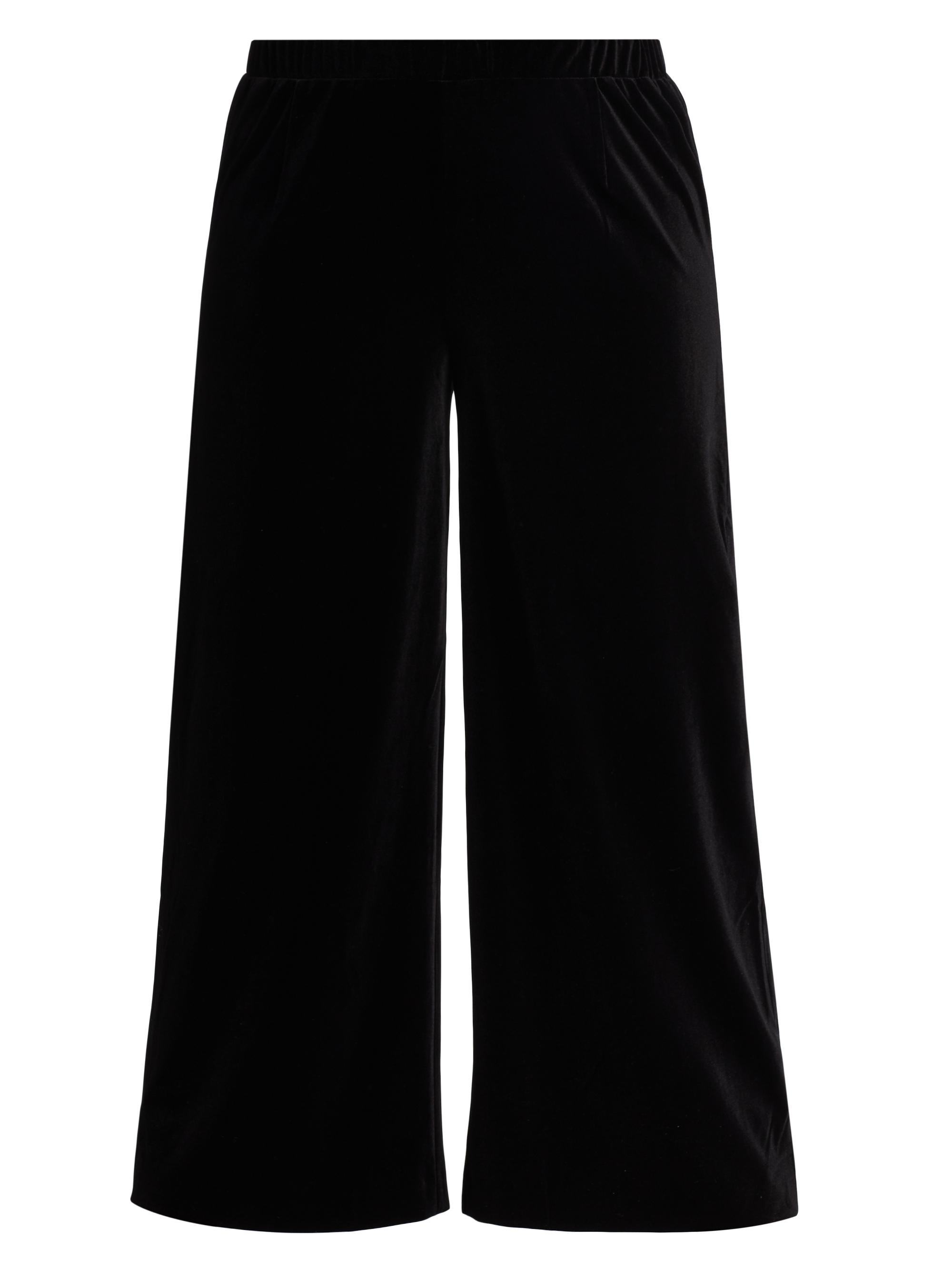 Ming Wang Women's Velvet Wide-Leg Pants - Black