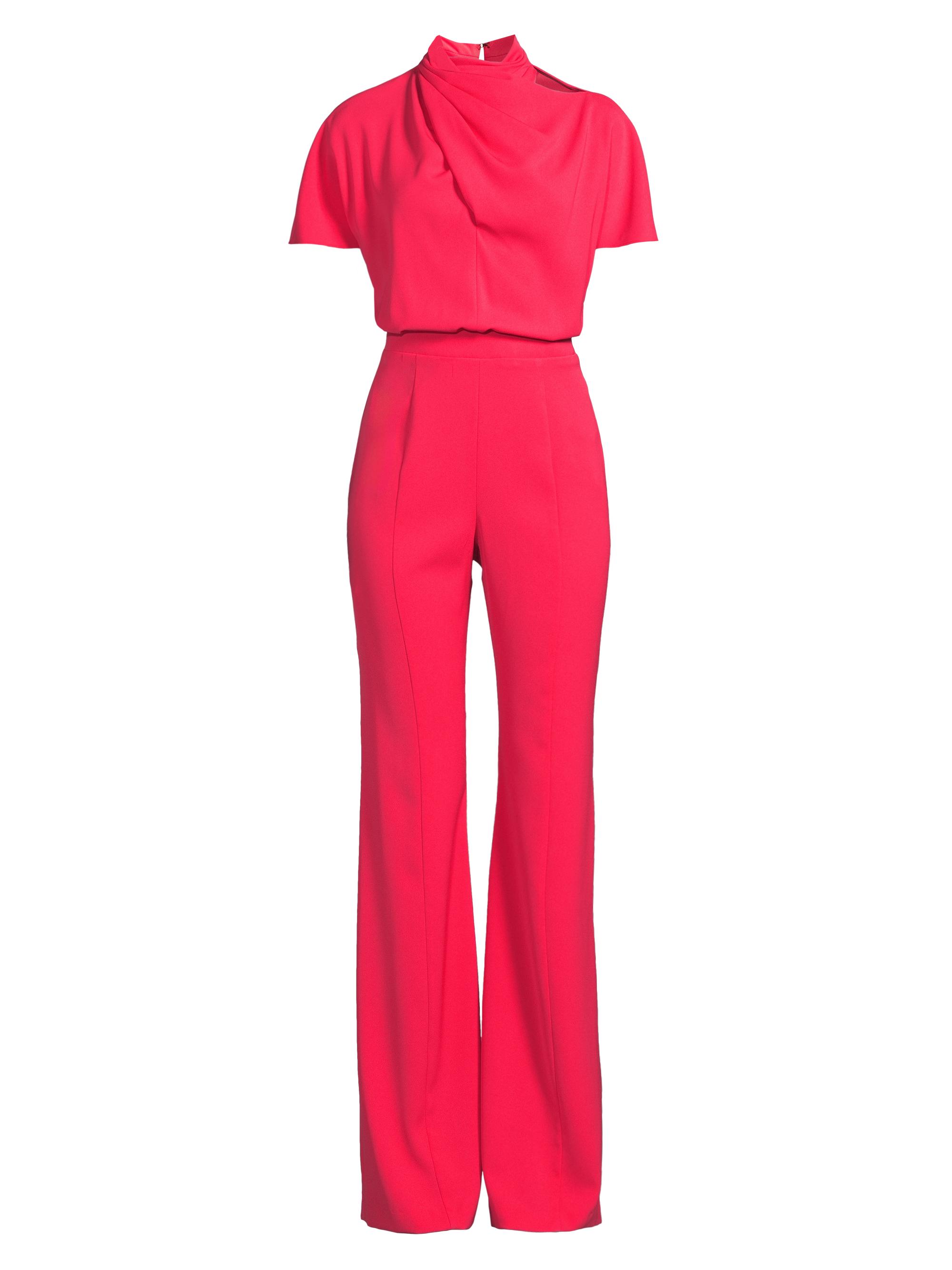 Black Halo Women's Estella High-Neck Jumpsuit - Hot Coral