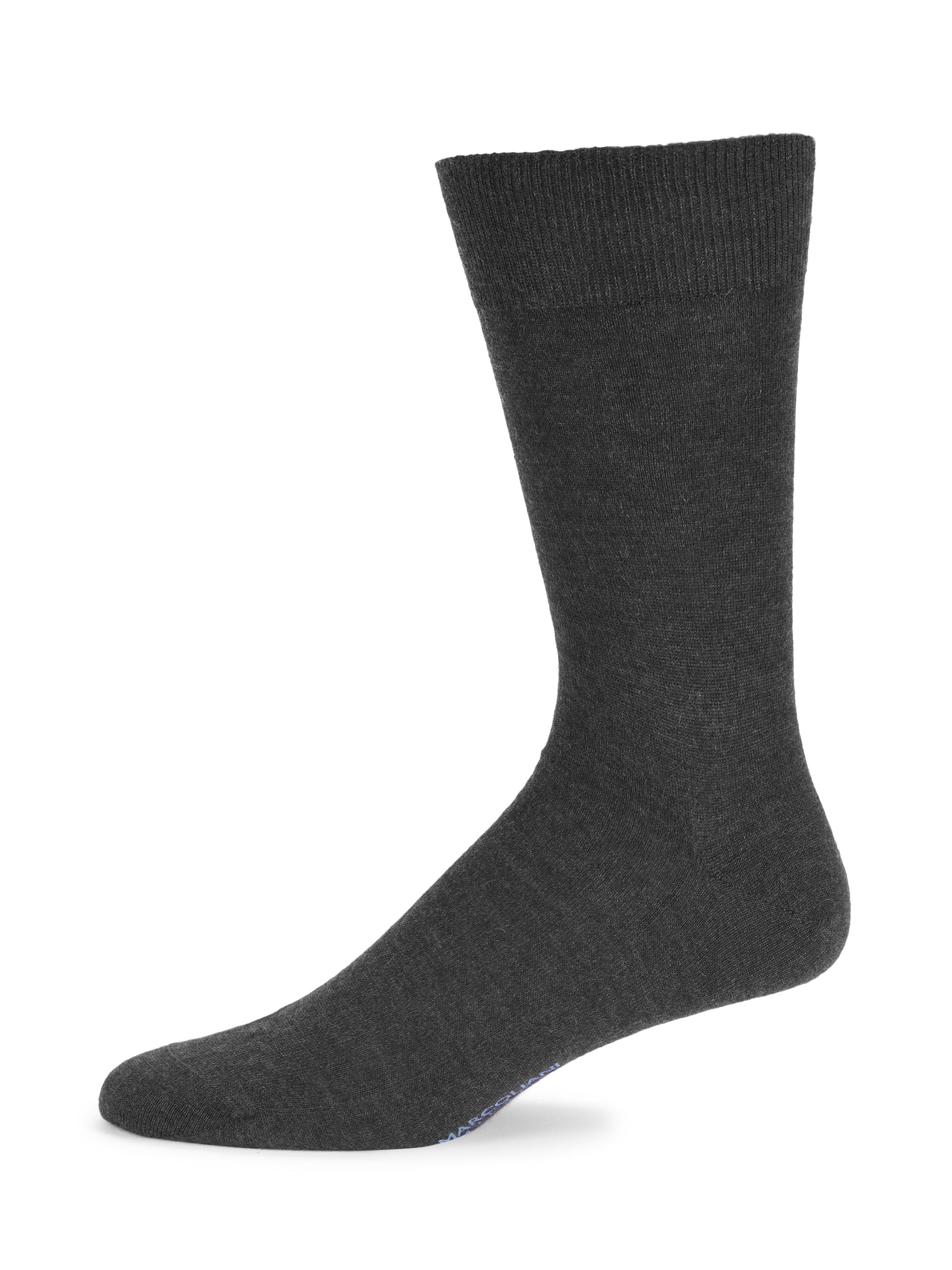 Marcoliani Men's Mid-Calf Cashmere Socks - Black