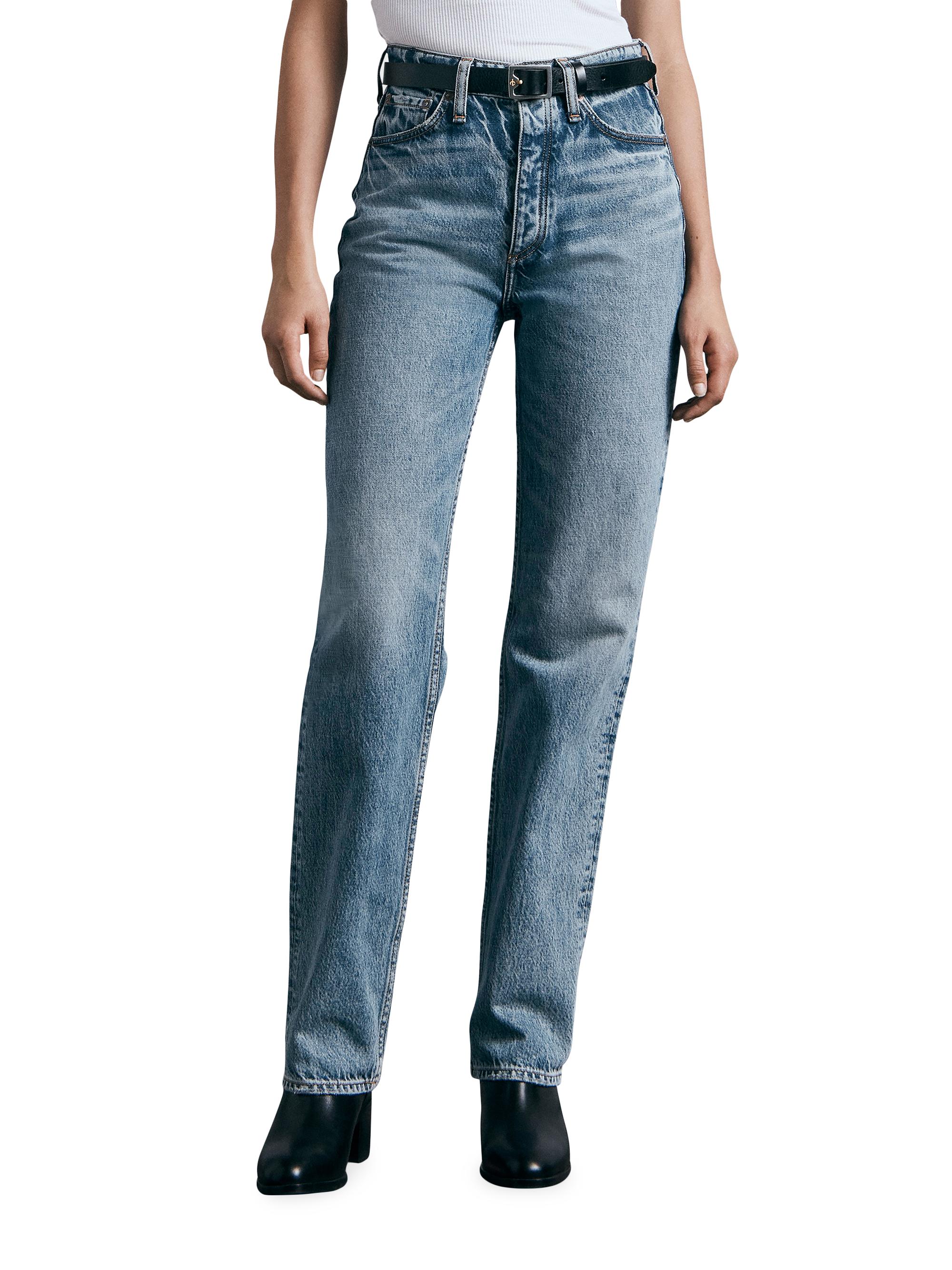 rag & bone Women's Alex High-Rise Straight-Leg Jeans - Blue