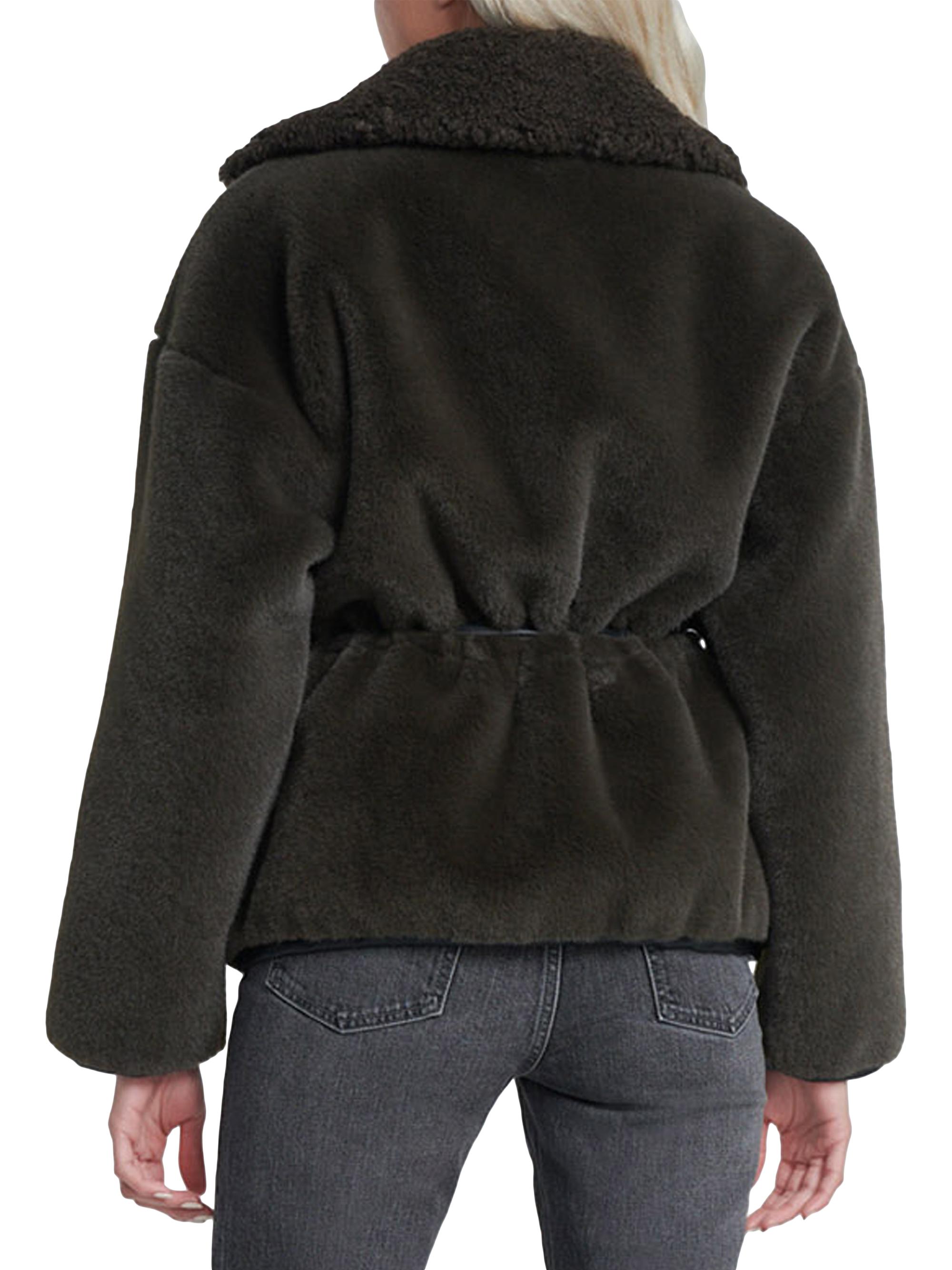 7 For All Mankind Faux Fur Short Wrap Coat | Saks Fifth Avenue