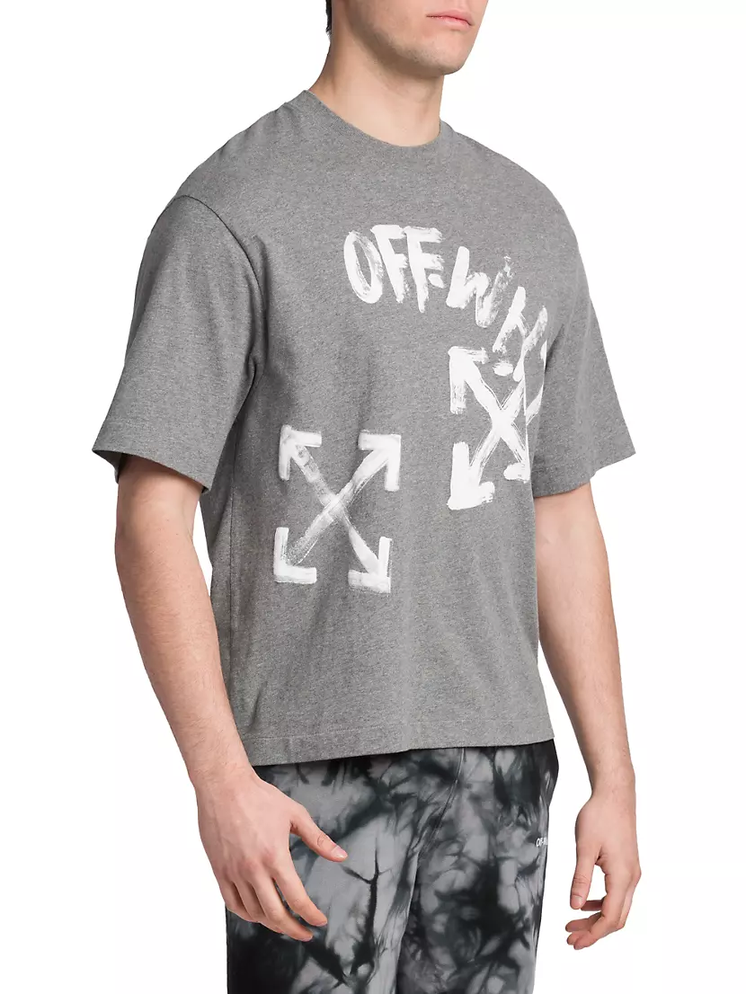 Off-White Black Paint Script Over Skate T-Shirt Off-White