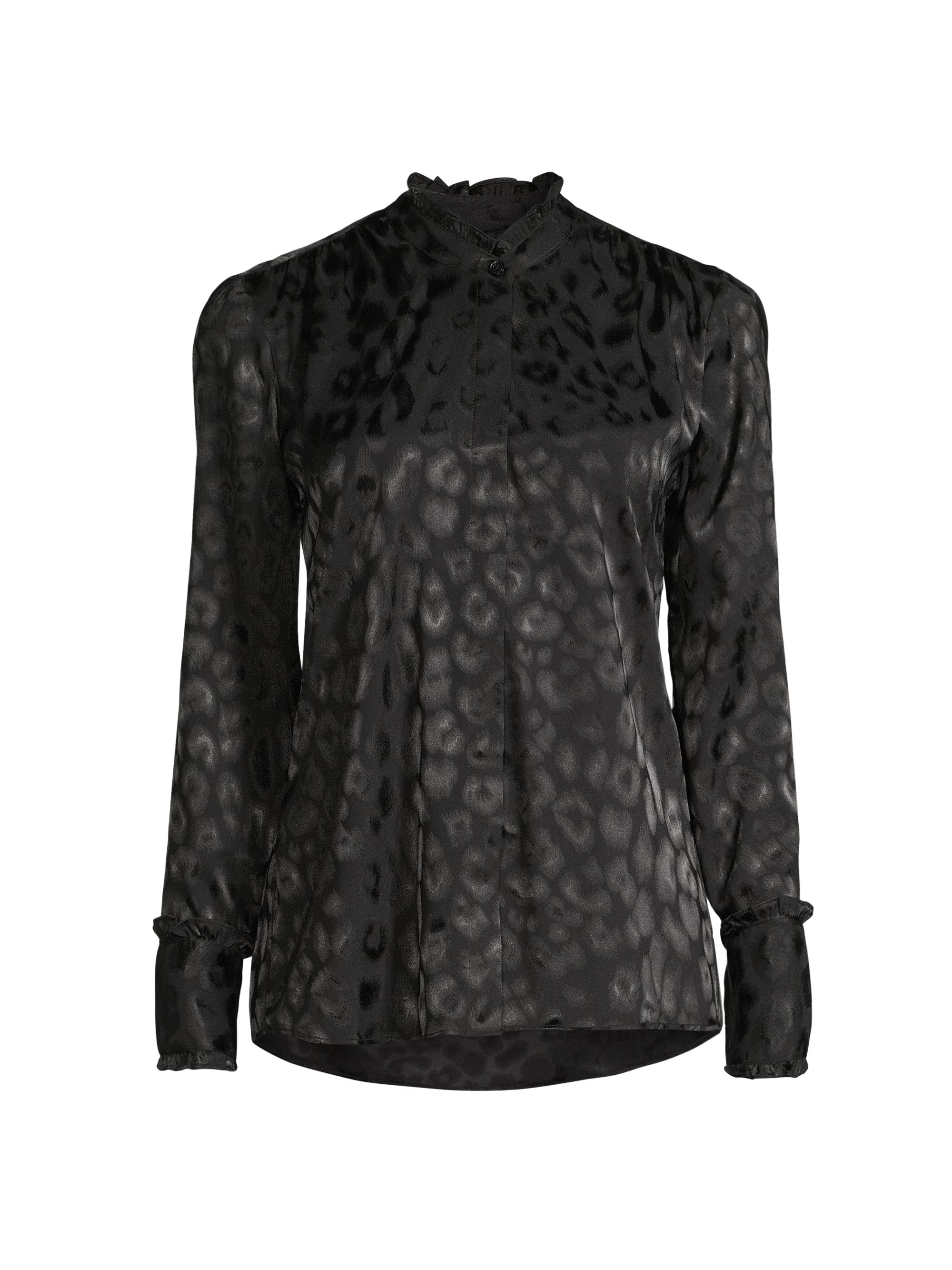Karmamia Women's Trinity Leopard Jacquard Shirt - Black Leo Jacquard