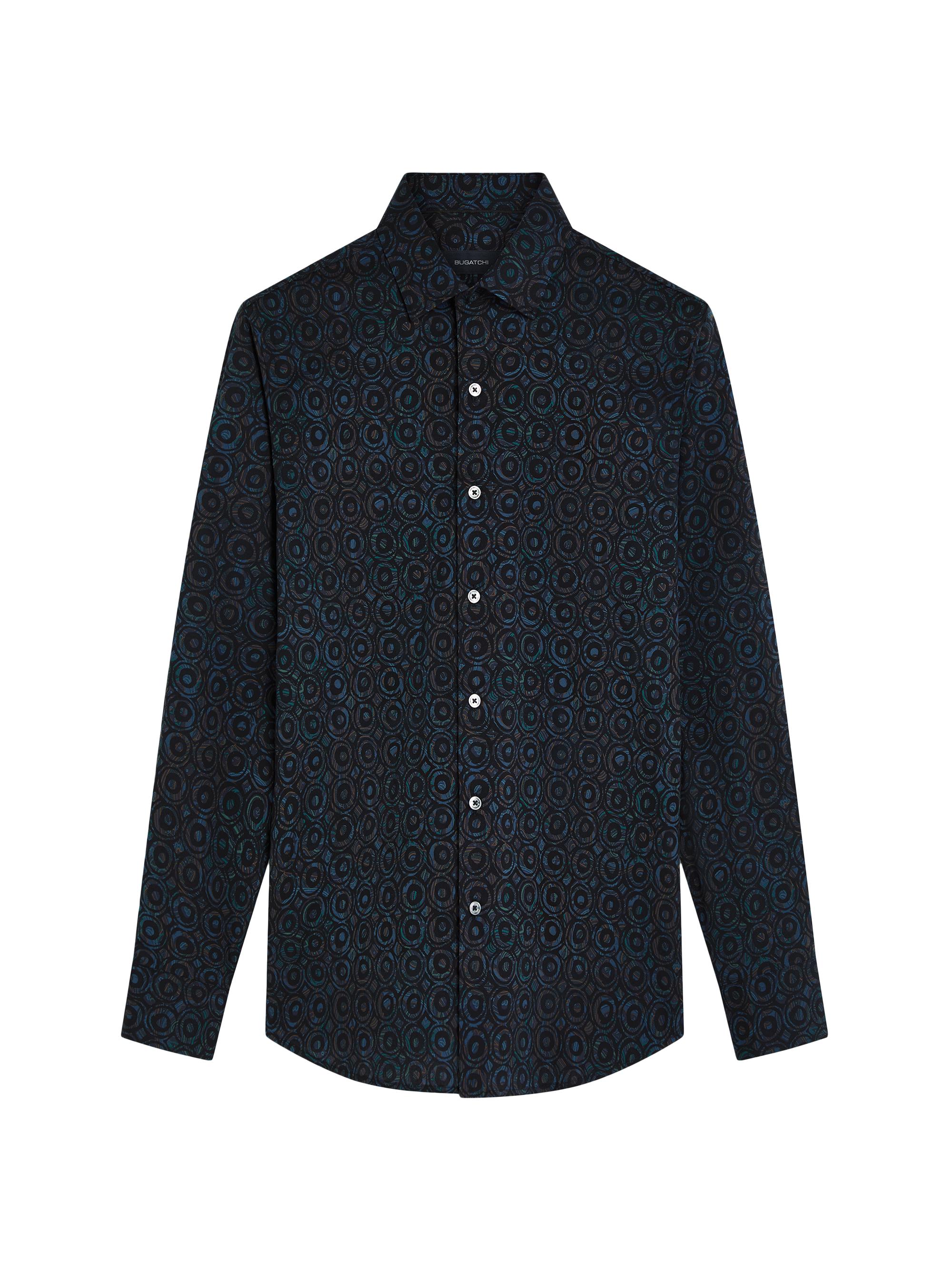 Bugatchi Men's Concentric Circle-Print Julian Shirt - Peacock