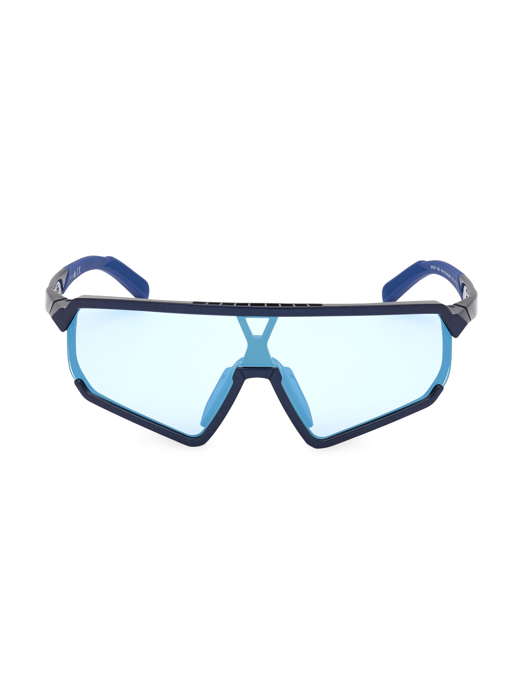 adidas Men's 63MM Injected Sunglasses - Blue