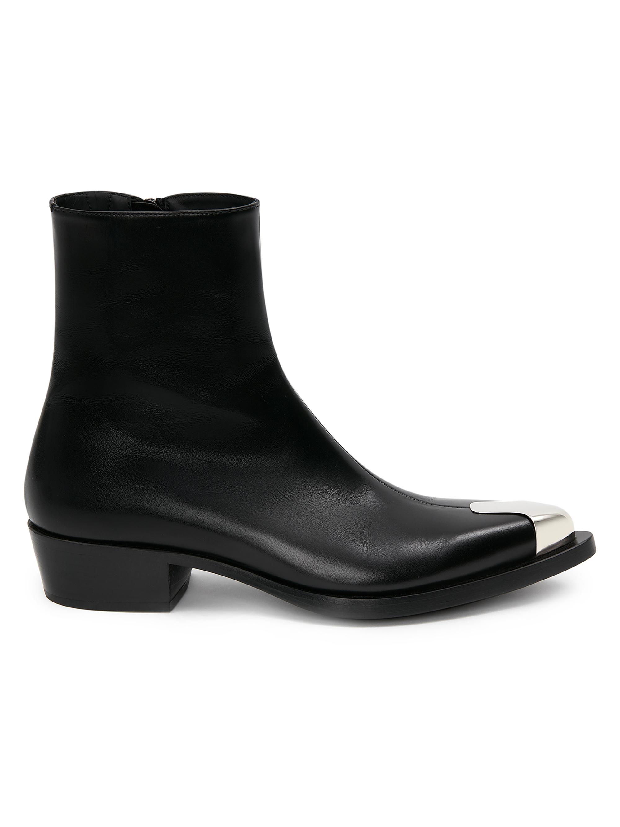 Alexander McQueen Leather Boots Black Brown