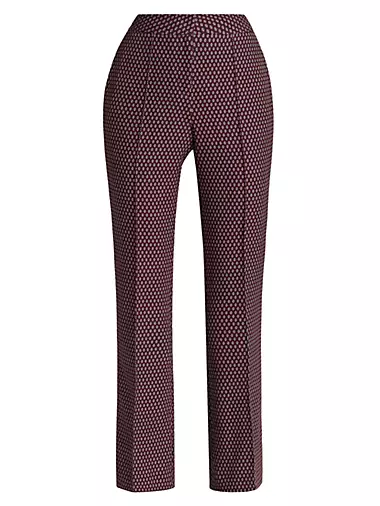 Front-Seam Printed Trousers