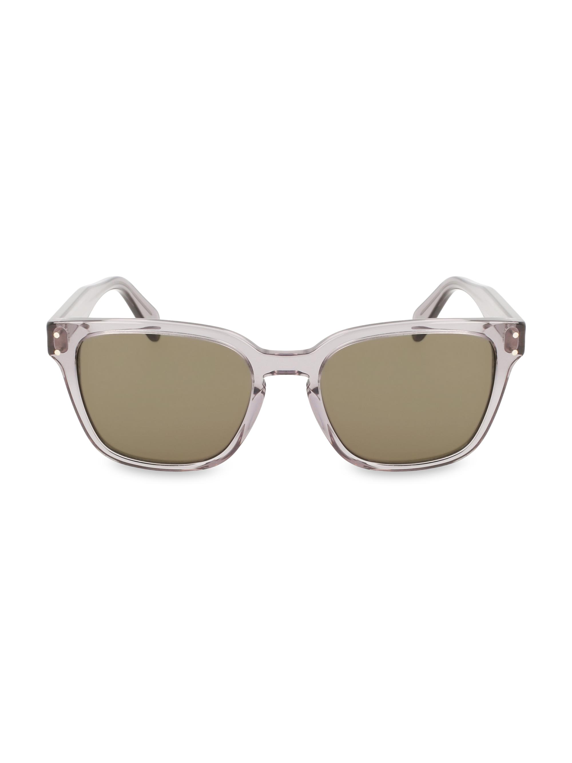 FERRAGAMO Men's Gancini 55MM Rectangular Plastic Sunglasses - Transparent Grey