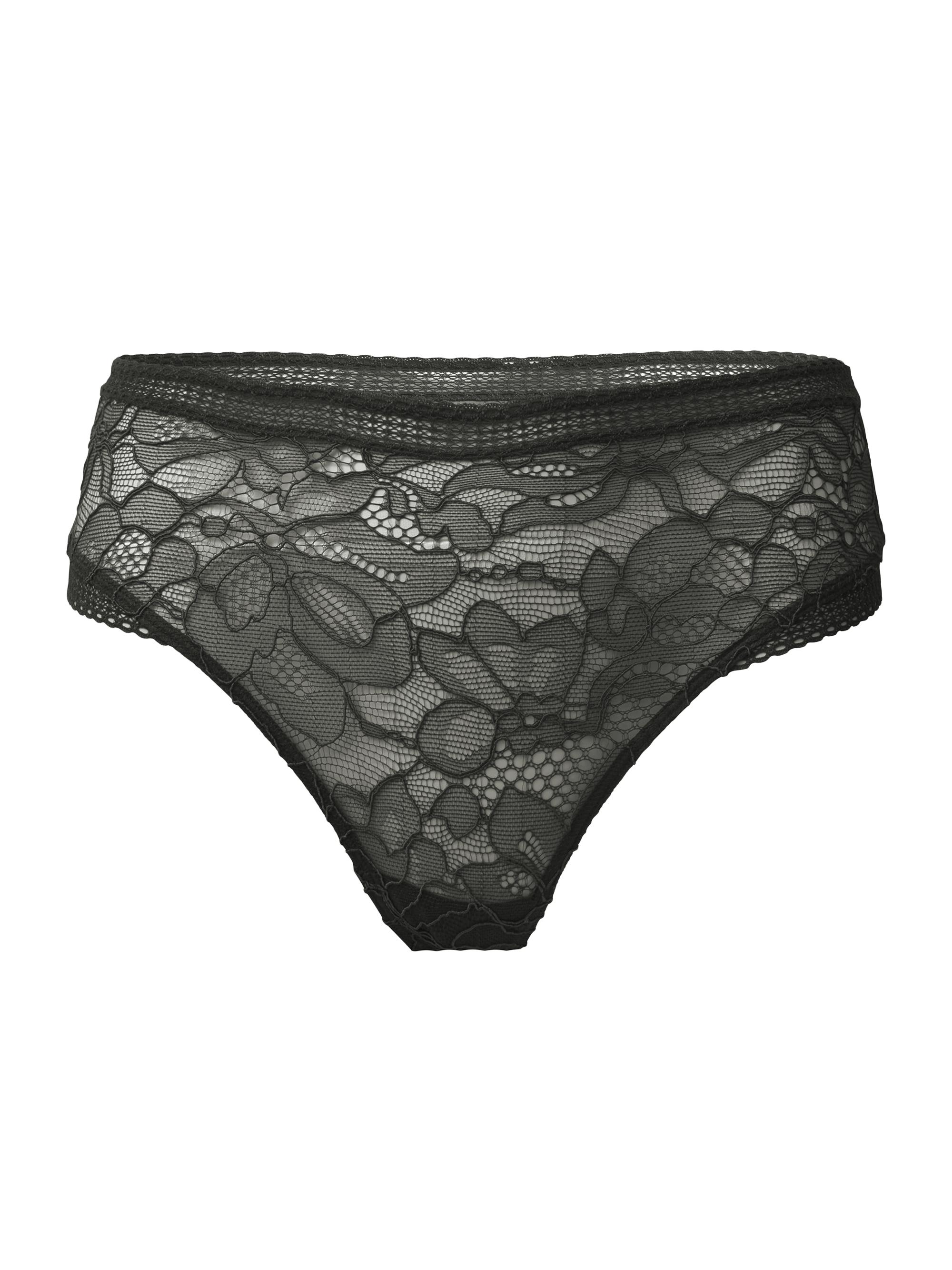 Wolford Women's High-Rise Floral Lace Thong - Black