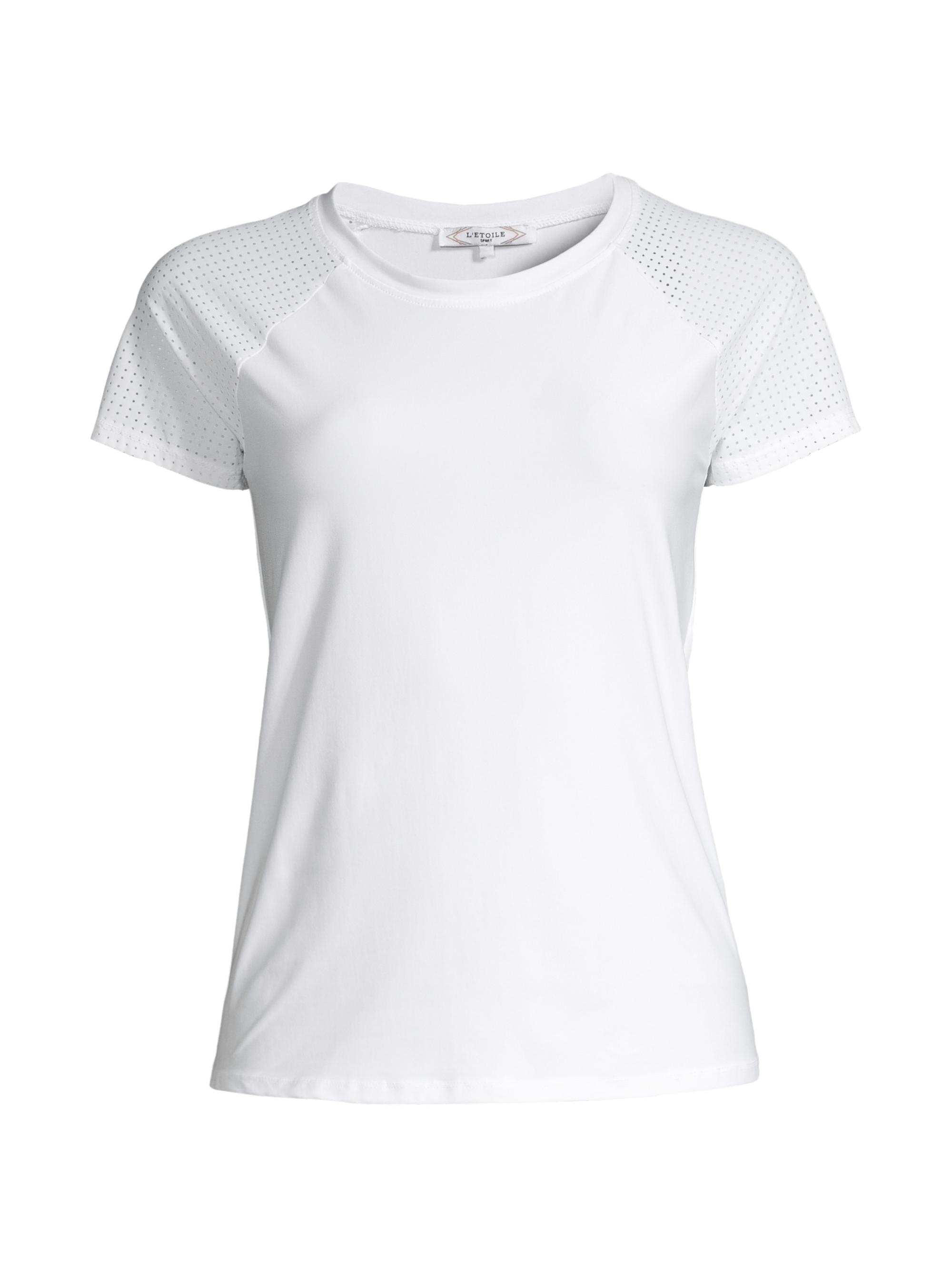 L'Etoile Sport Women's Perforated Tennis T-Shirt - White