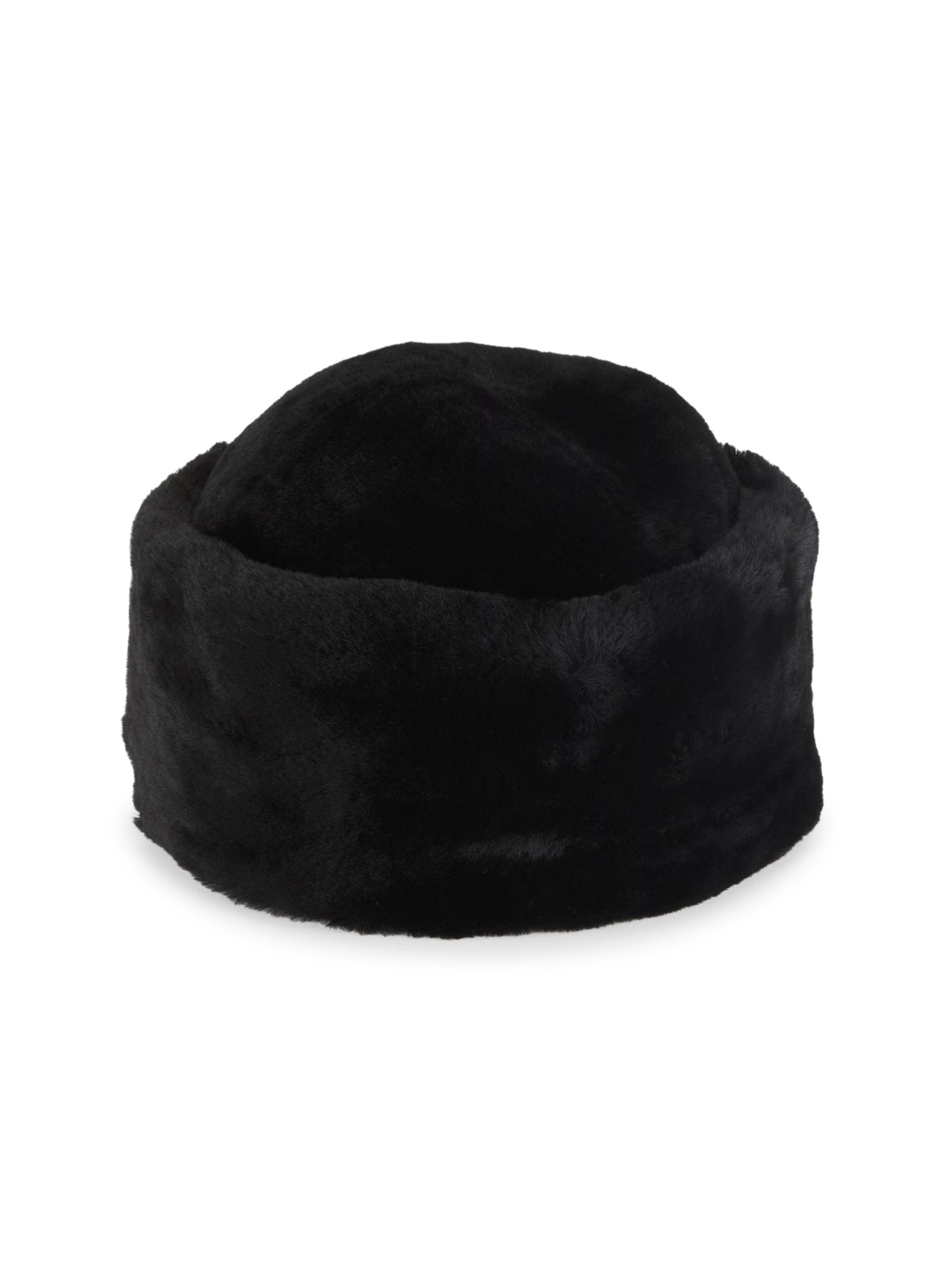 Surell Women's Shearling Cuff Hat - Black