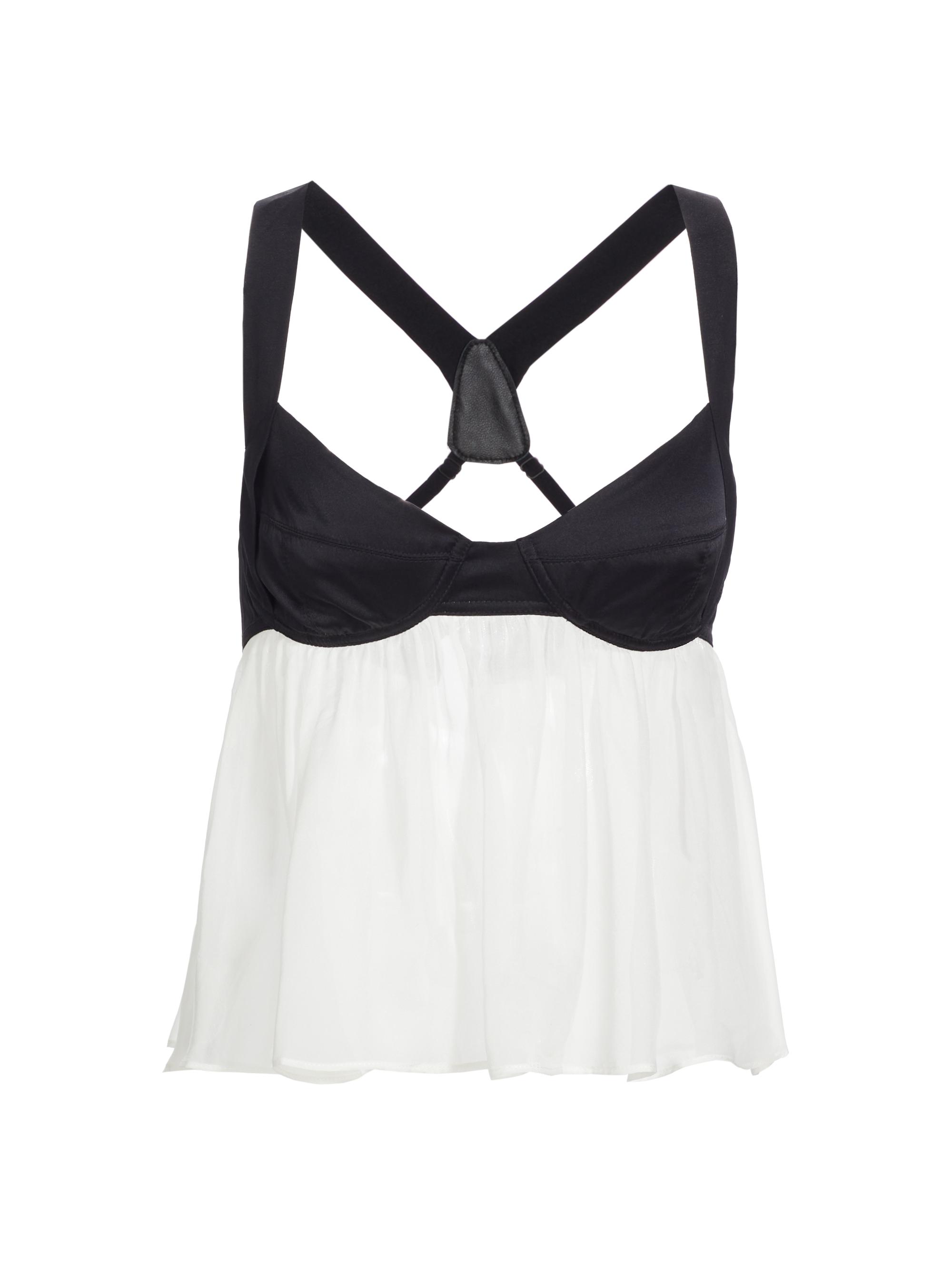 Kiki de Montparnasse Women's Silk Suspender Cami - Black White