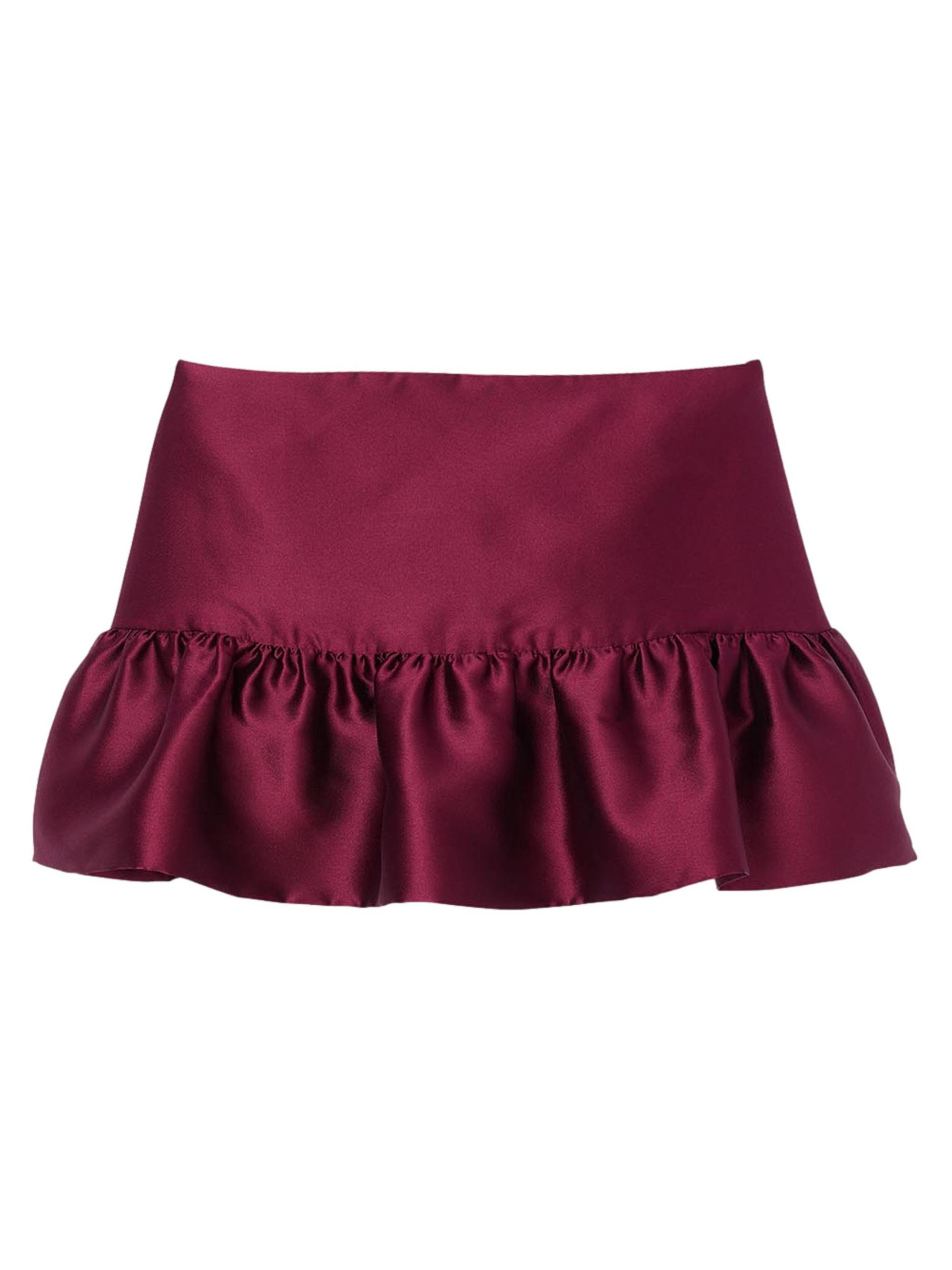 Sandro Women's Satin Skort - Burgundy